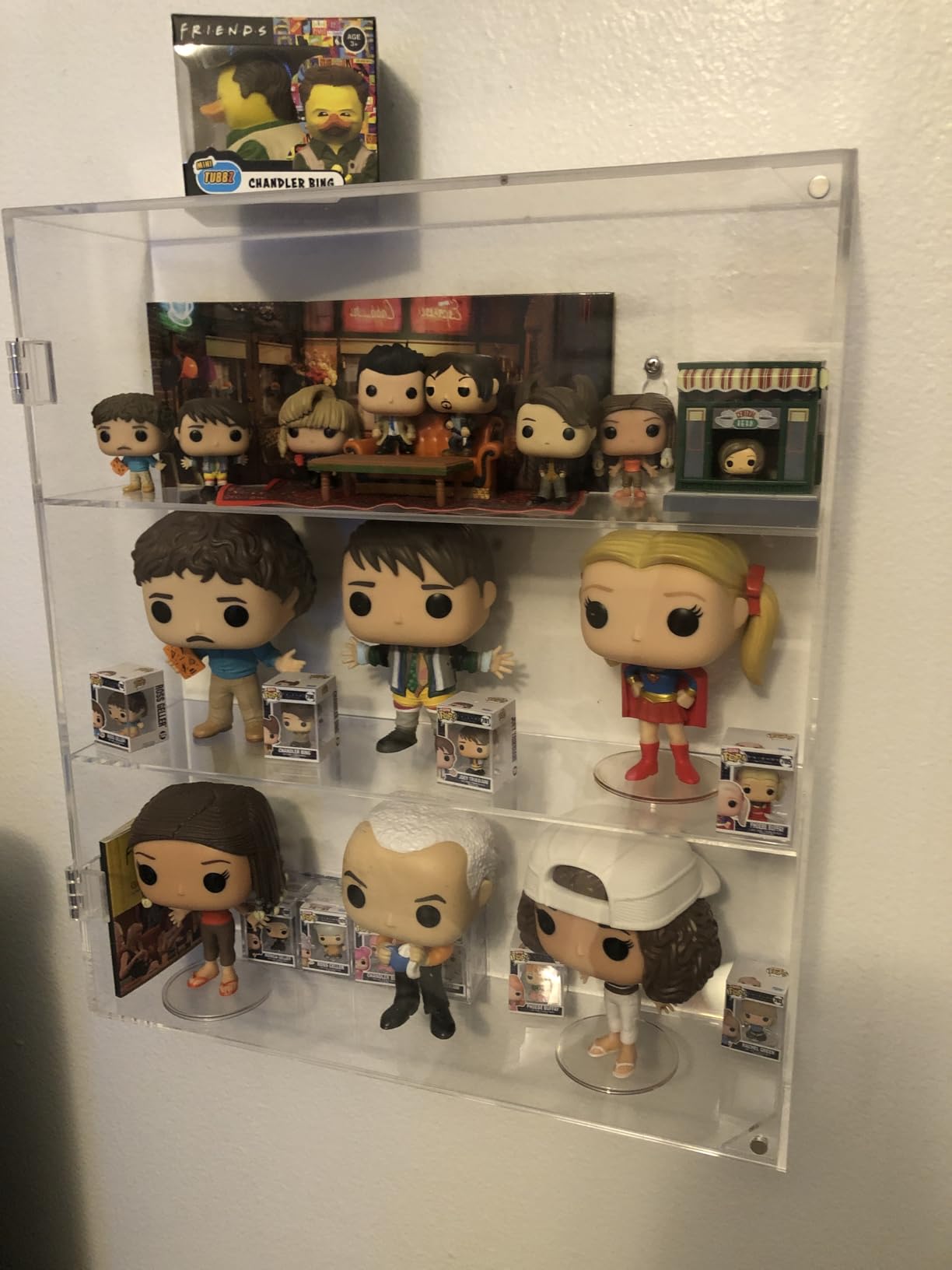 AITEE 3 Tiers Acrylic Display Case for Mini Funko Pop on Wall or Desktop | 11.8