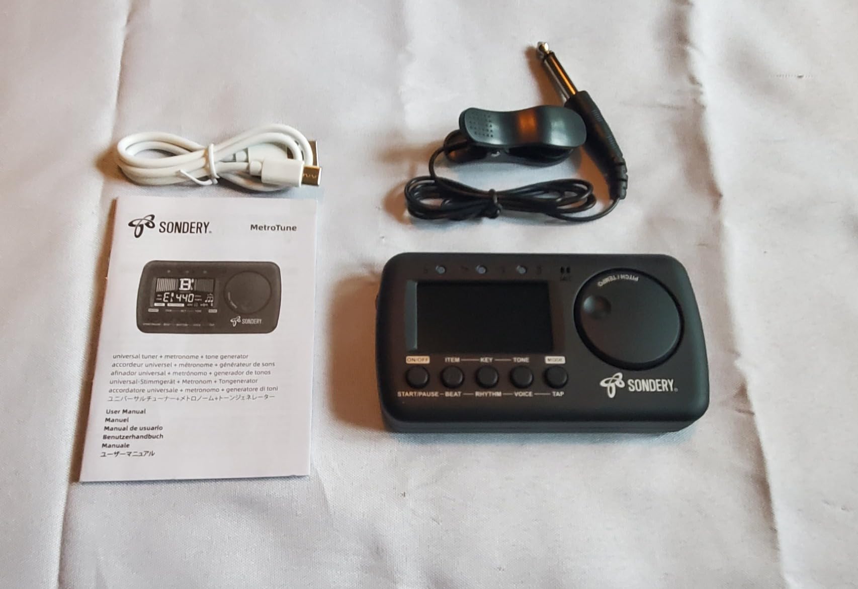 Sondery 3 in 1 Digital Metronome Tuner for All Instruments, Rechargeable Metronome with Tap Tempo, Chromatic Tuner Tone Generator for Guitar, Bass, Violin, Clarinet, Piano, Trumpet, Flute customer photo 2