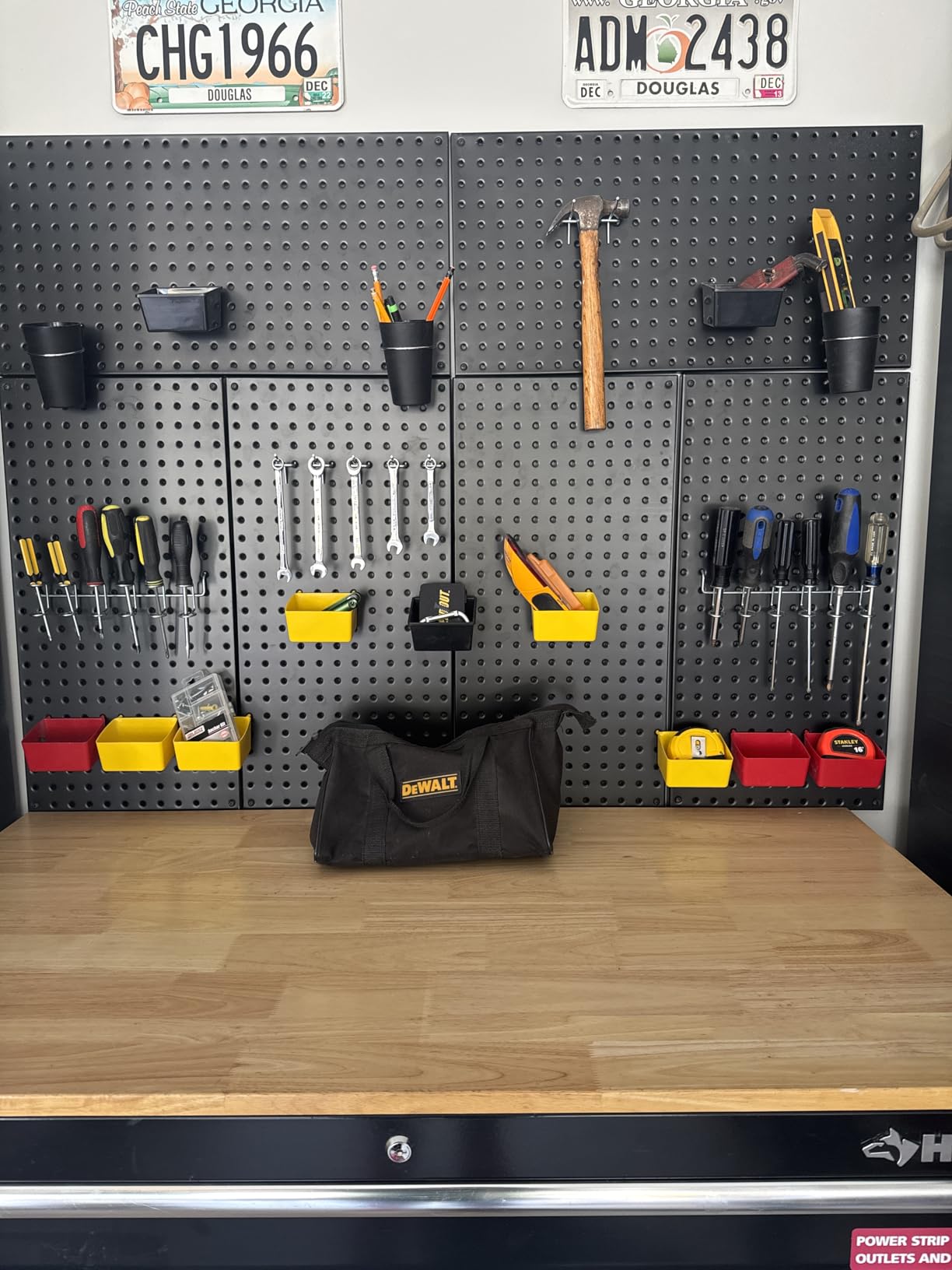 Ultrawall Metal Pegboard Wall Panels, Peg Boards for Garage Tool Storage | Heavy Duty Pegboard Tool Storage Kit for Home, Craft Room Black 4 Pcs customer photo 2