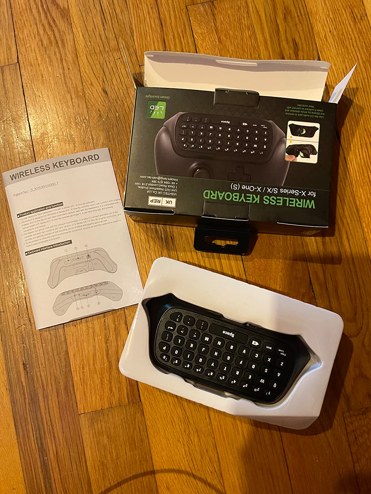 MoKo RGB Backlight Keyboard for Xbox One Controller | Wireless Chatpad with Headset & Audio Jack, Xbox Accessories fit Xbox One/One S/ Elite/2, Series X/S, 2.4G Receiver Included customer photo 1