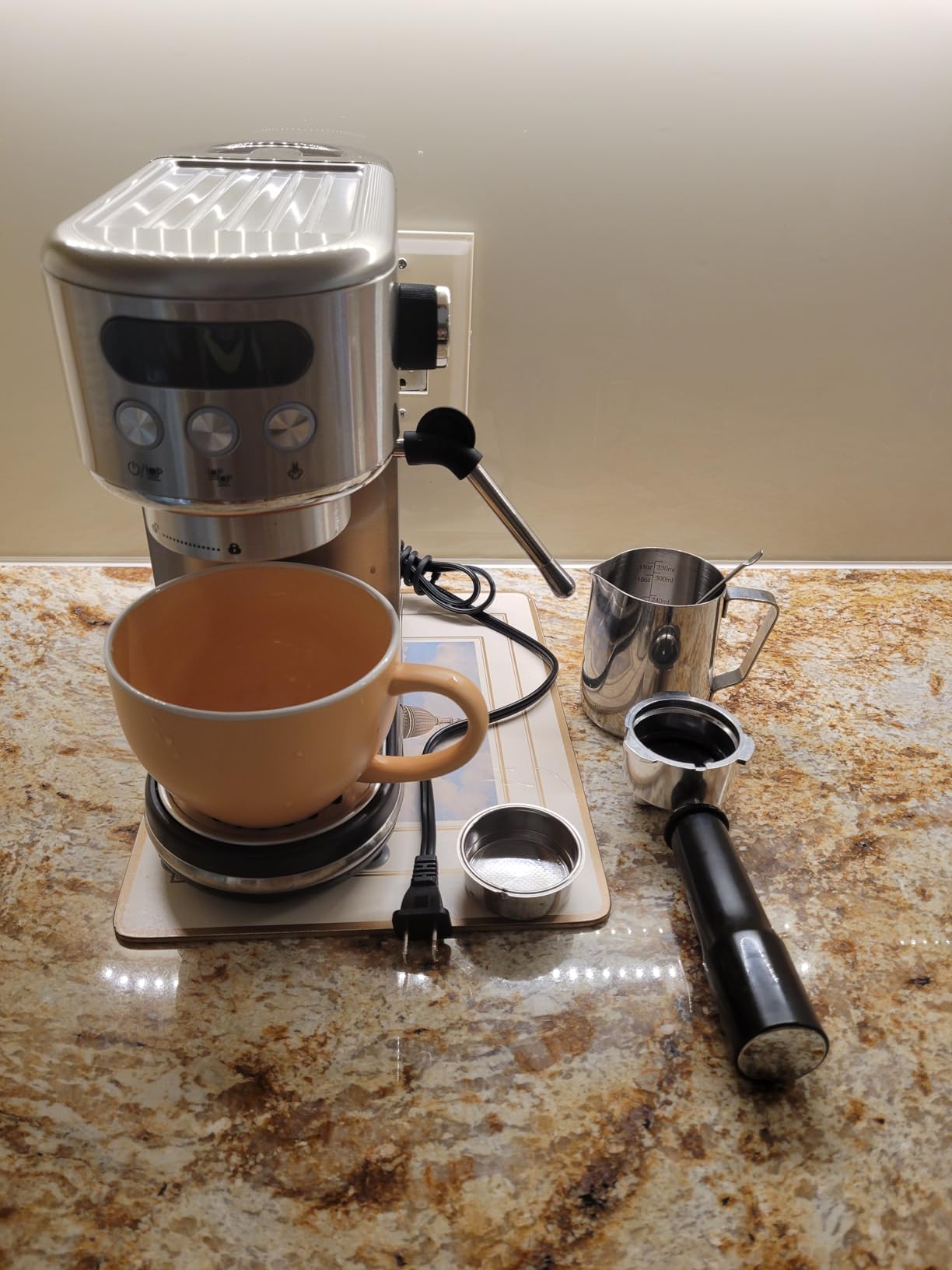 Neretva 20 Bar Espresso Machine Super Compact Espresso Coffee Machine with LED Display and Powerful Steam customer photo 1
