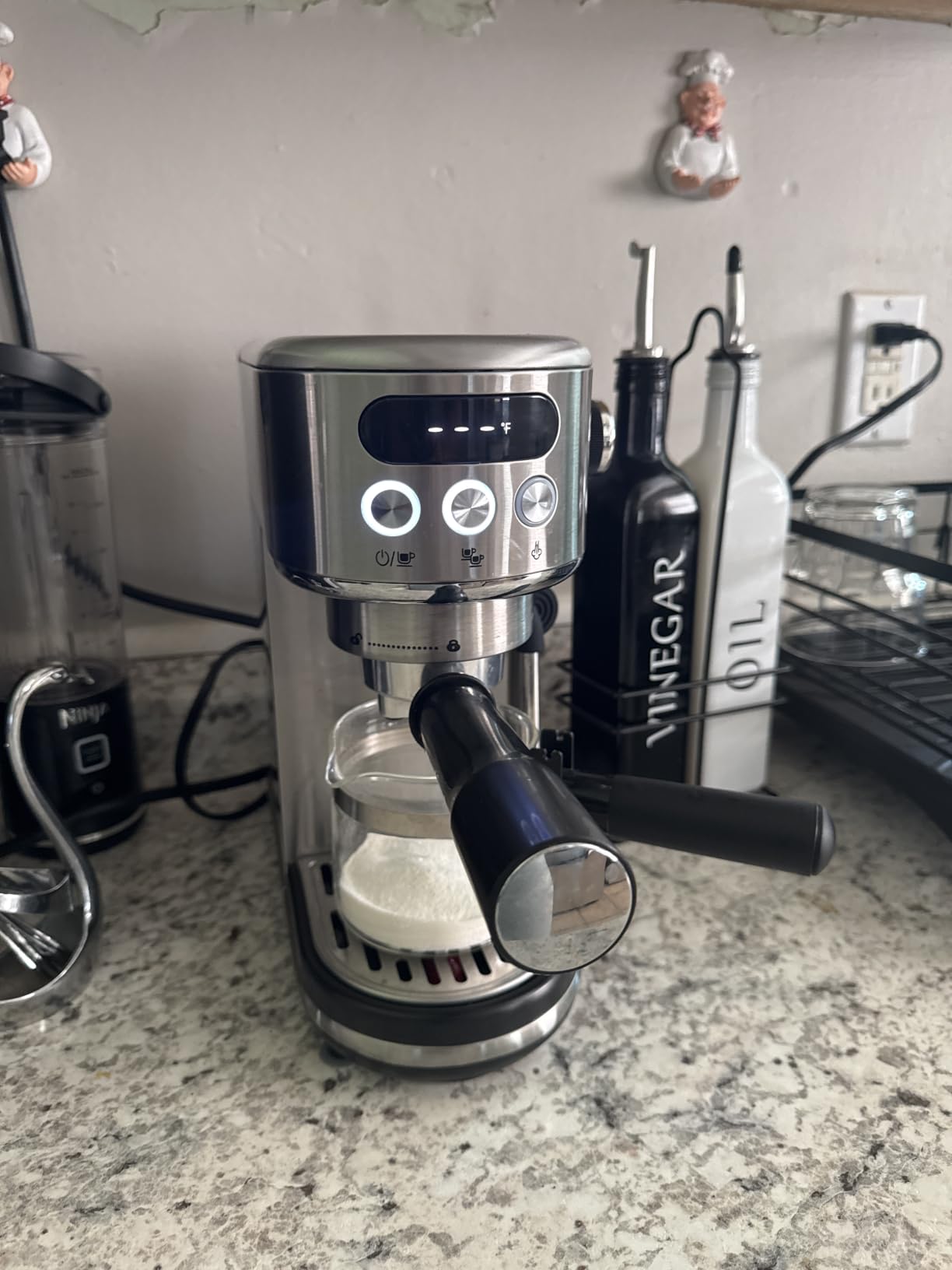 Neretva 20 Bar Espresso Machine Super Compact Espresso Coffee Machine with LED Display and Powerful Steam customer photo 2