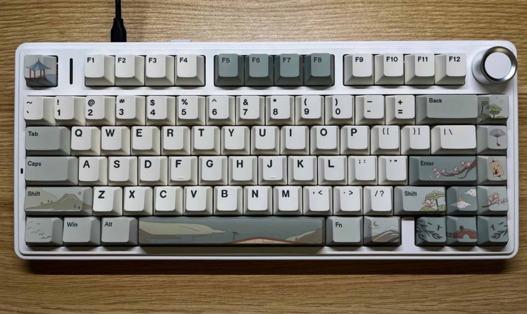 Spring Tea 140 Keys PBT Dye-Sub Keycaps (Cherry Profile, Spring Tea) | Cherry Profile Keycaps with Dye-sub PBT for Fade-resistant Legends, includes Key Puller, Fits Cherry/Gateron MX Switches customer photo 2