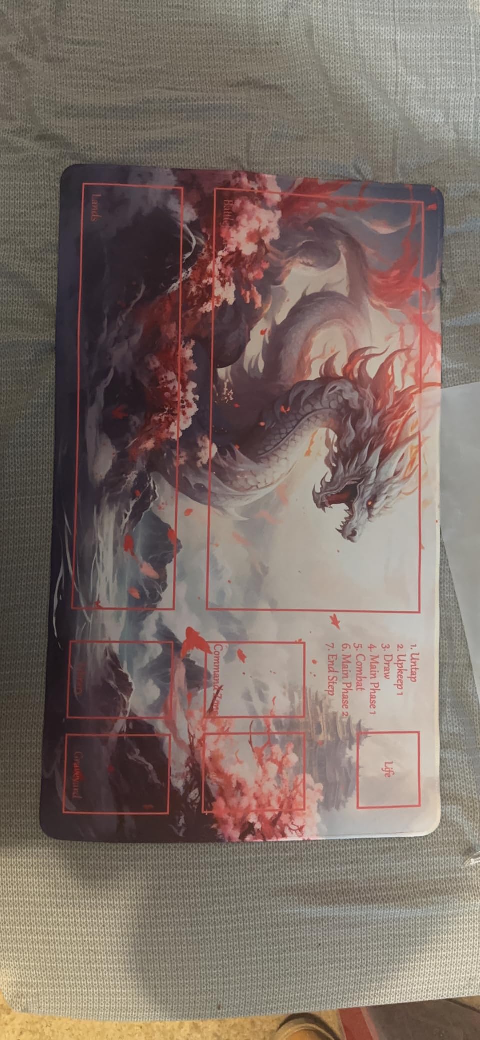 MTG Playmat with Zone Size 24x14in Free Storage Bags Non-Slip Backing, Ideal for Card Game Enthusiasts Magic TCG Playmat Zones (Blood Moon Secrets) customer photo 1