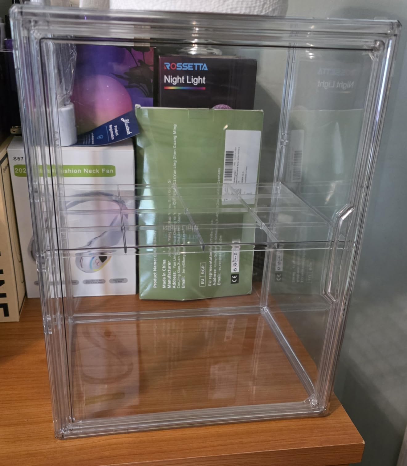 LXLXXL Clear Acrylic Display Case, Stackable Plastic Storage Bins with Magnetic Attraction Lid, Showcase for Cosmetic, Large Figures Collectibles, X-Large customer photo 2