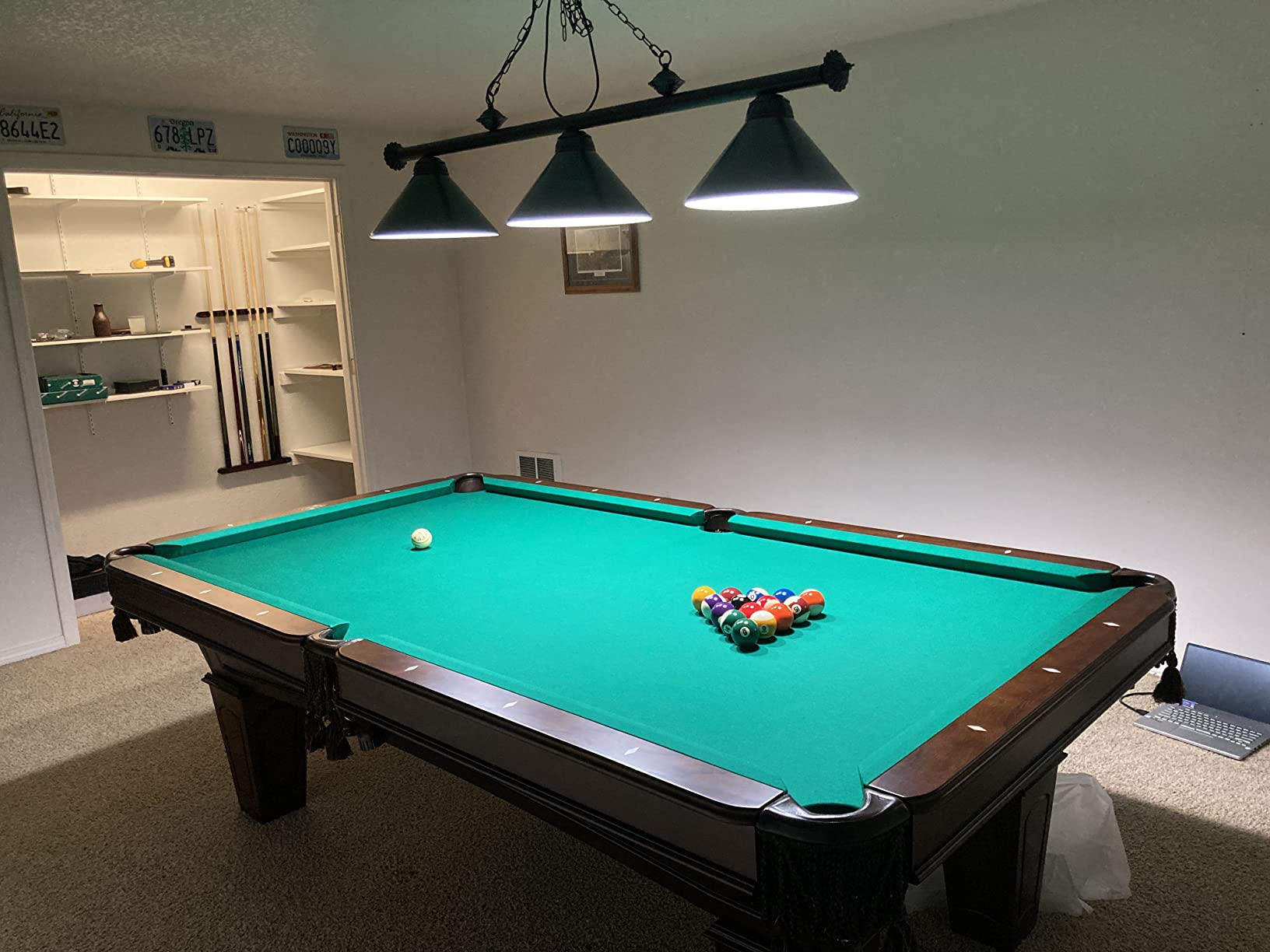 Wellmet 3 Light Pool Table Light, Billiard Lighting for 7' 8' Pool Table | with Gold Metal Lamp Shades, Modern Kitchen Island Light Hanging Light Fixture, Game Room, Billiard Room, Man Cave customer photo 1