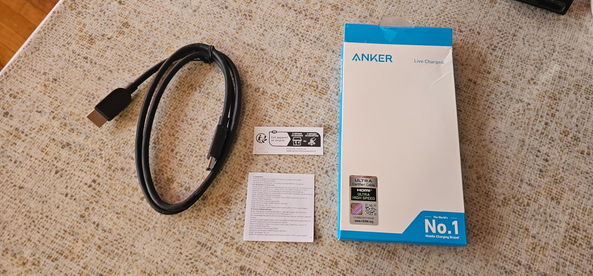 Anker HDMI Cable, Ultra HD HDMI to HDMI Cable with 8K@60Hz and 4K@120Hz | HDMI Cord 48 Gbps Certified Ultra High-Speed, Compatible with PlayStation 5, Xbox, Samsung TVs and More, 6ft customer photo 2