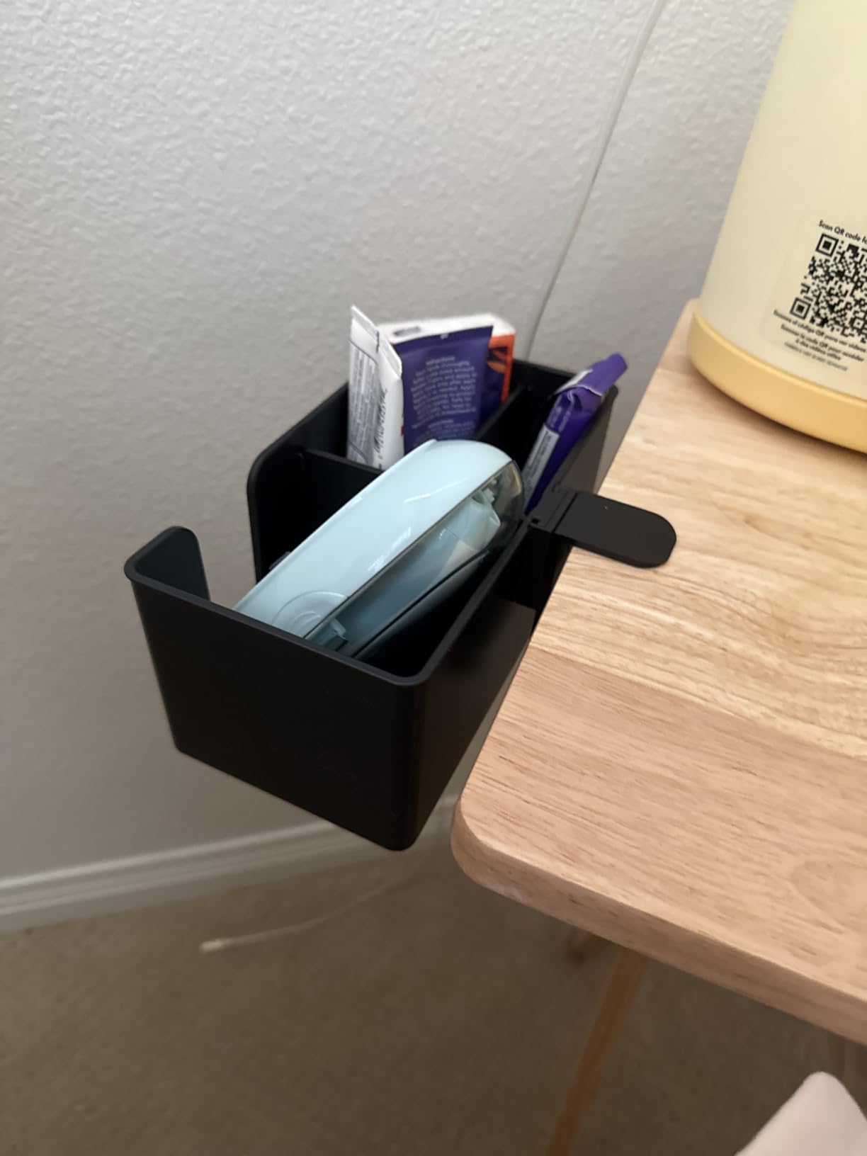 OOKUU Deeper Desk Cup Holder, Anti-Spill Cup Holder for Desk or Table, Sturdy and Durable, Easy to Install, Enough to Hold Coffee Cups, Water Bottles, Gaming PC Office Accessories, Black customer photo 1