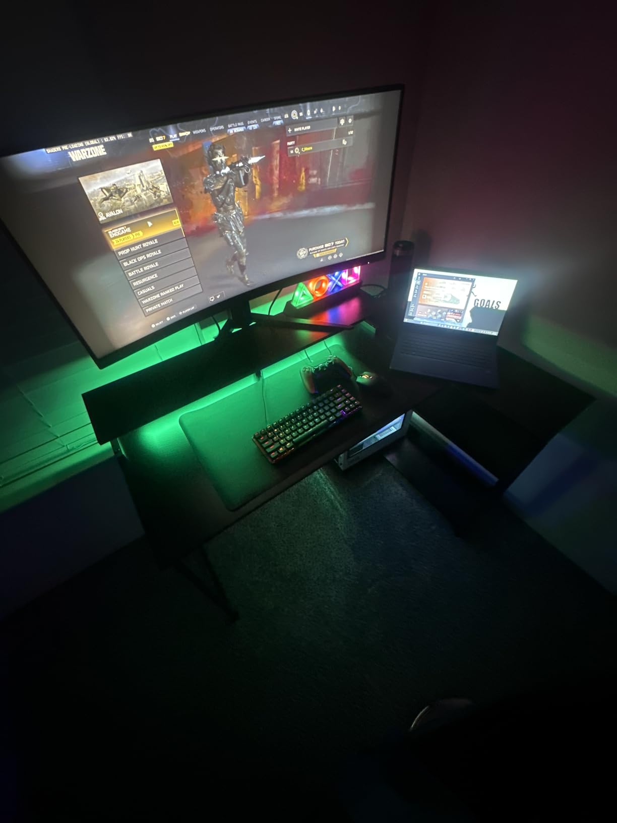 ODK 48 Inch L Shaped Gaming Desk with LED Lights, Power Outlets, Black | Adjustable Monitor Stand, Open Storage Shelves, Hanging Side Bag, PC Tower Stand, Reversible Layout for Gaming customer photo 2