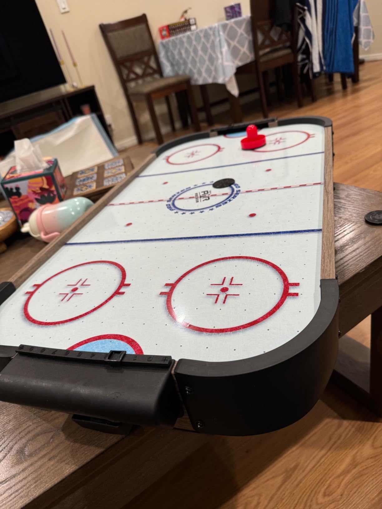 GoSports 30 Inch Table Top Air Hockey Game for Kids - Portable, Battery Operated Game Table - Oak customer photo 2