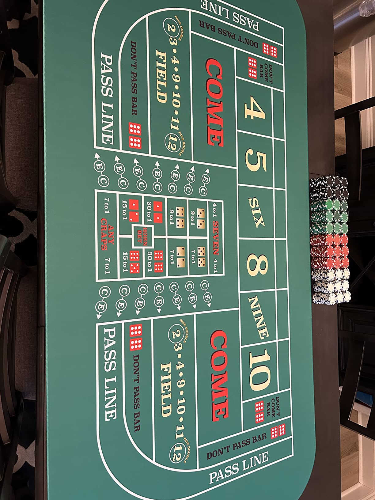 GSE 70 x 35 Inch Casino Twin Craps Tabletop Layout Mat with Carrying Bag customer photo 1
