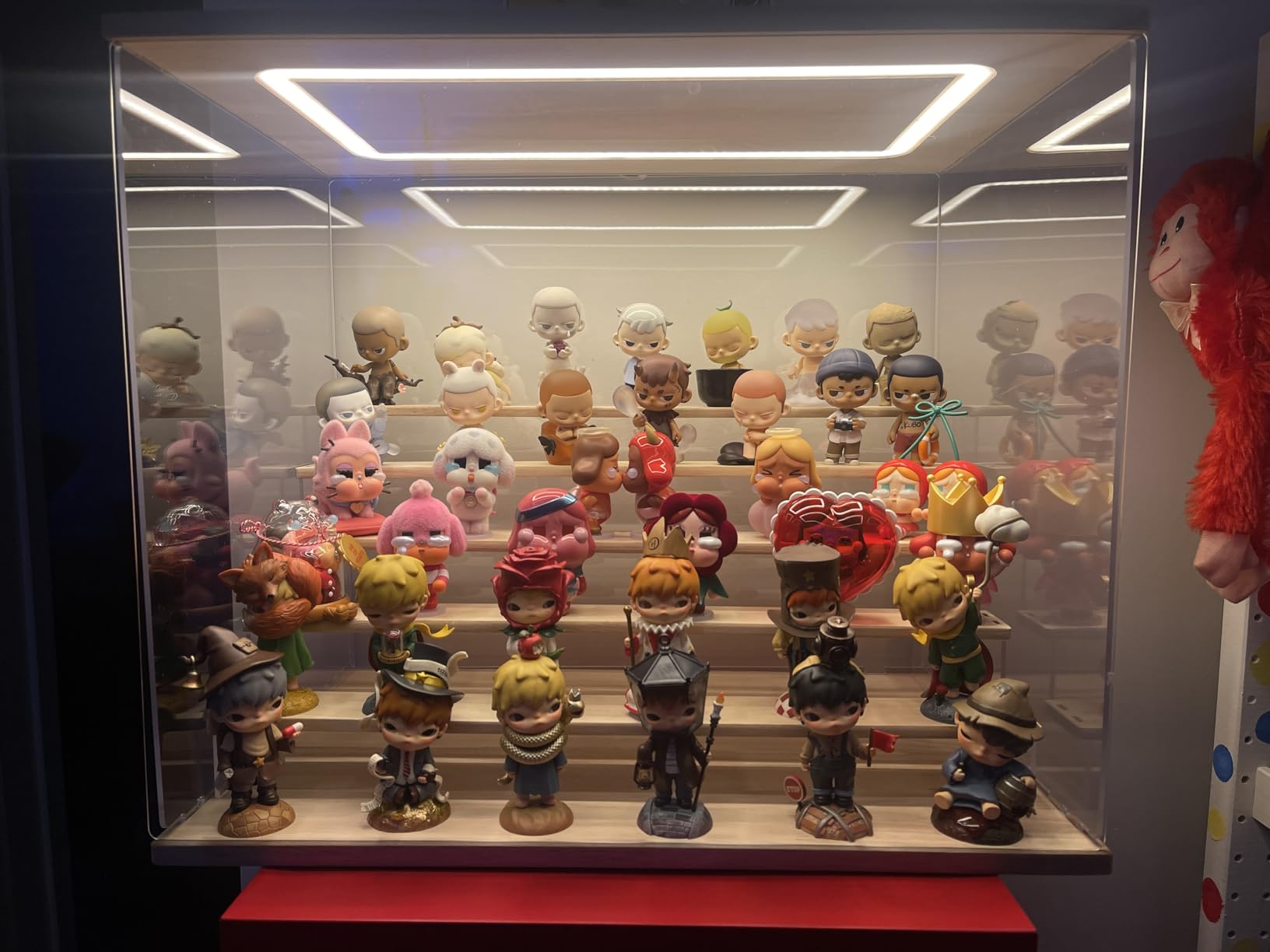Clear Acrylic Display Case with Light, 5 Tier Display Box Stand Assembly Dustproof Protection Showcase for Collectibles Action Figures (12.6x12.2x11.8in) customer photo 2