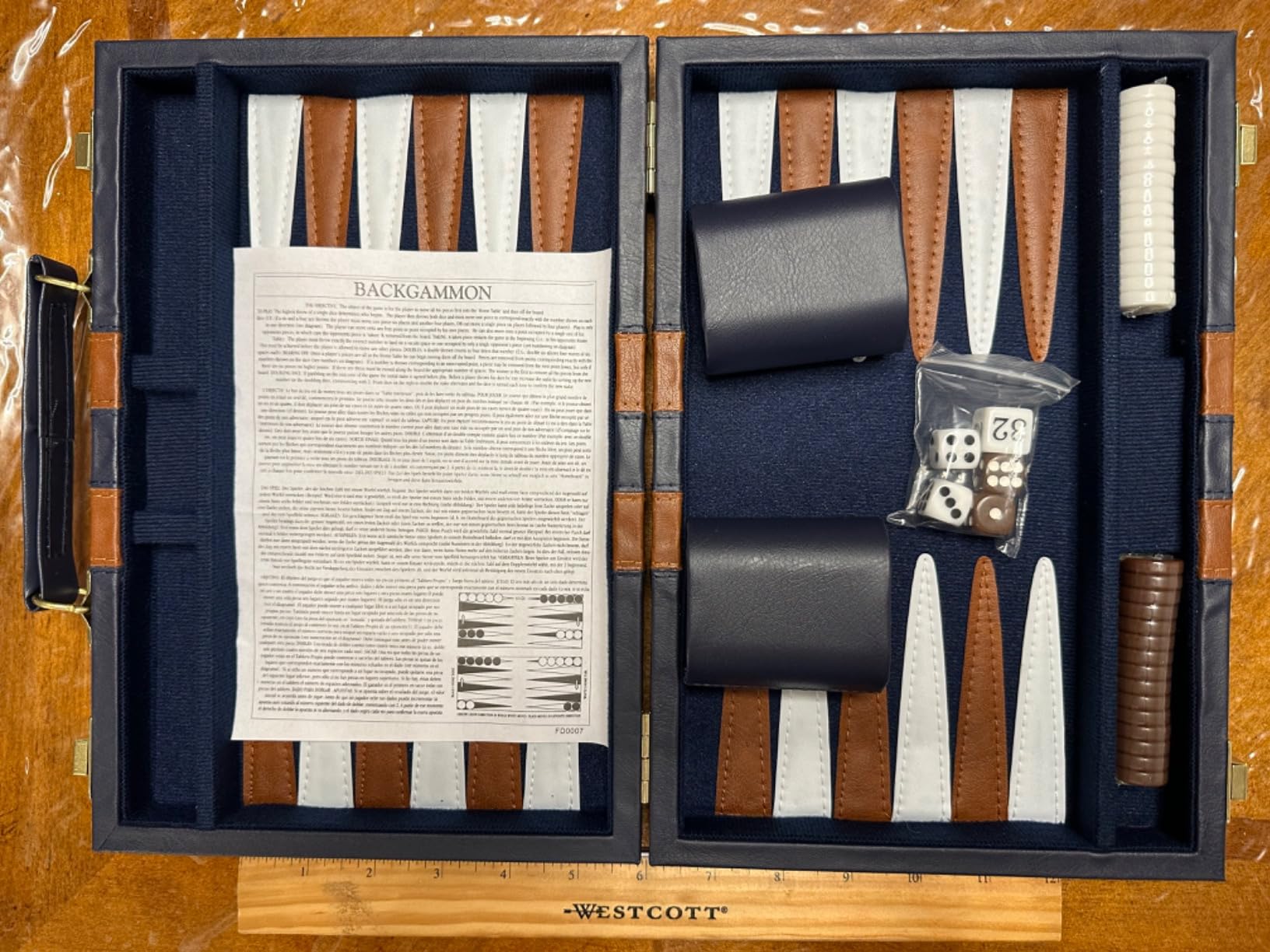 Backgammon Set 2 Players Classic Backgammon Sets for Adults Board Game with PU Leather Case Portable and Travel Backgammon Set (Brown, 11inch) customer photo 2