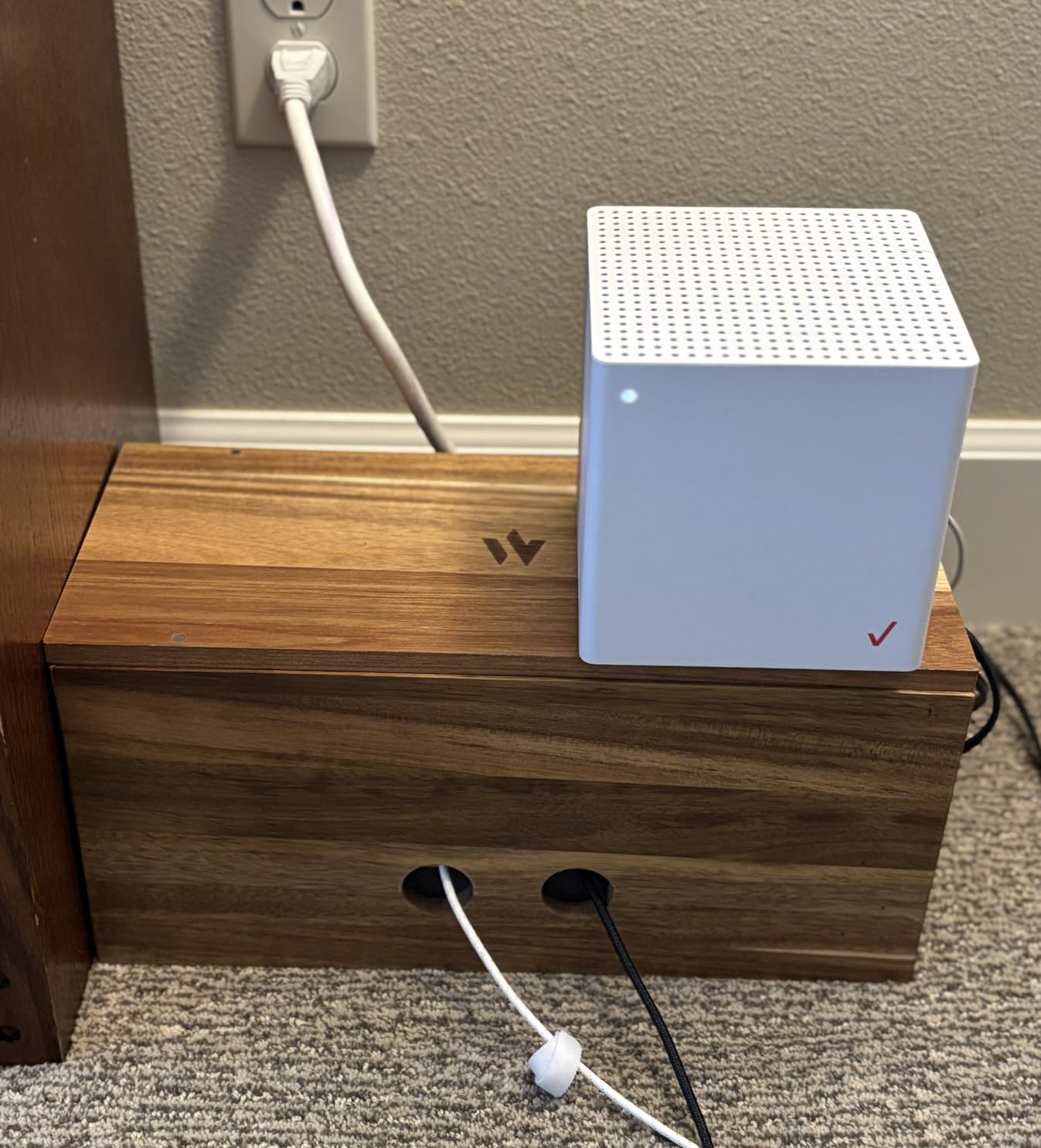 Extra Large Cable Management Box, Wood Cord Hider Box & Organizer for Power Strip, TV Wires & Desk Cable Storage customer photo 2