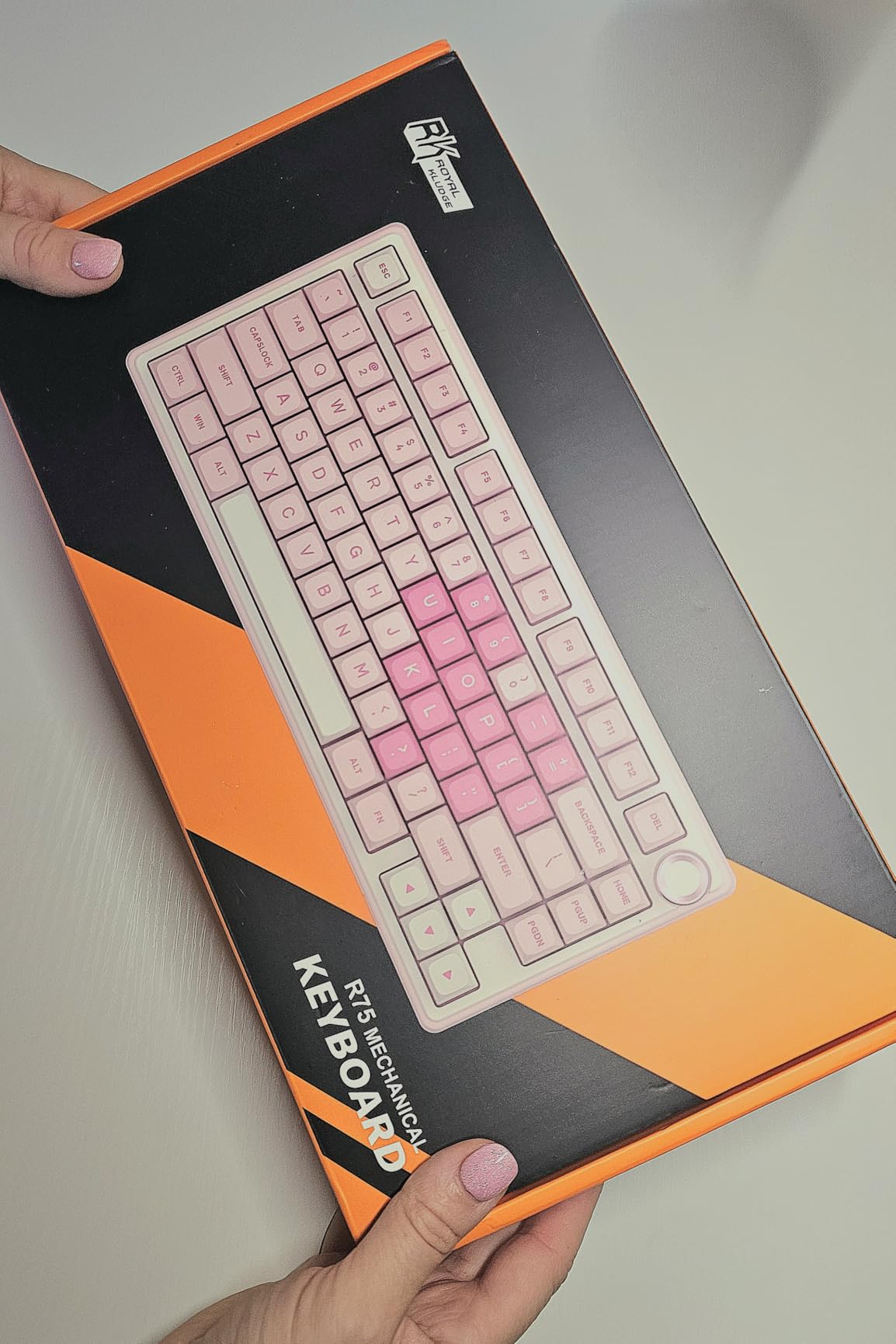 RK ROYAL KLUDGE R75 Wired Mechanical Gaming Keyboard, 75% Hot-Swap Mechanical Keyboard Volume Knob, Soft Pre-lubed Tactile Brown Switch customer photo 2