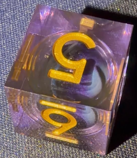 ARUOHHA DND Resin Dice Dragon Eye Dice Liquid Core Purple Sharp Edged Dice Set with Gift Box, Dungeons Polyhedral D and D Dice Set Compatible with D&D Role Playing Game D20 D12 D10 D8 D6 customer photo 2