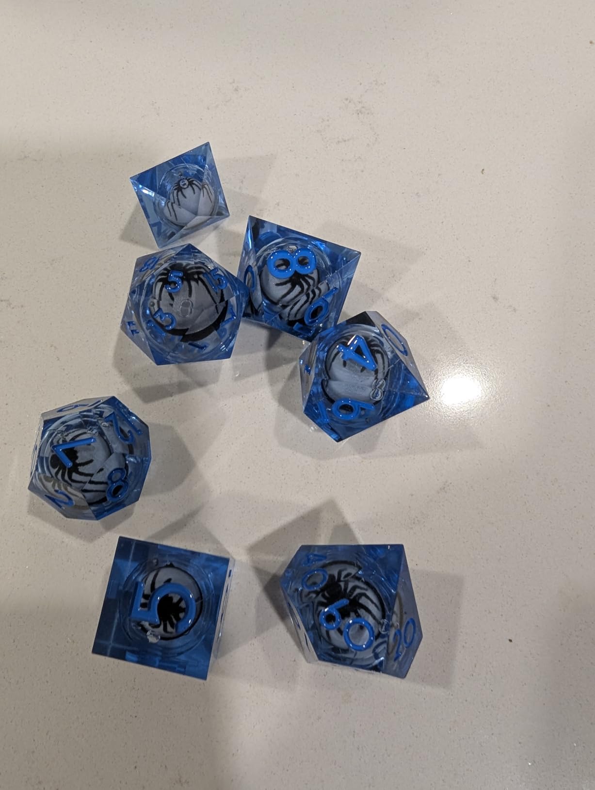 FONVGOGO Liquid Core DND Dice Set,Dragon Eye Dice for Dungeons and Dragons | Sharp Edge Resin Beholder D and D Dice Set for TTRPG RPG Role Playing Games, Red Polyhedral Dice, DND Gifts for Board Games customer photo 1