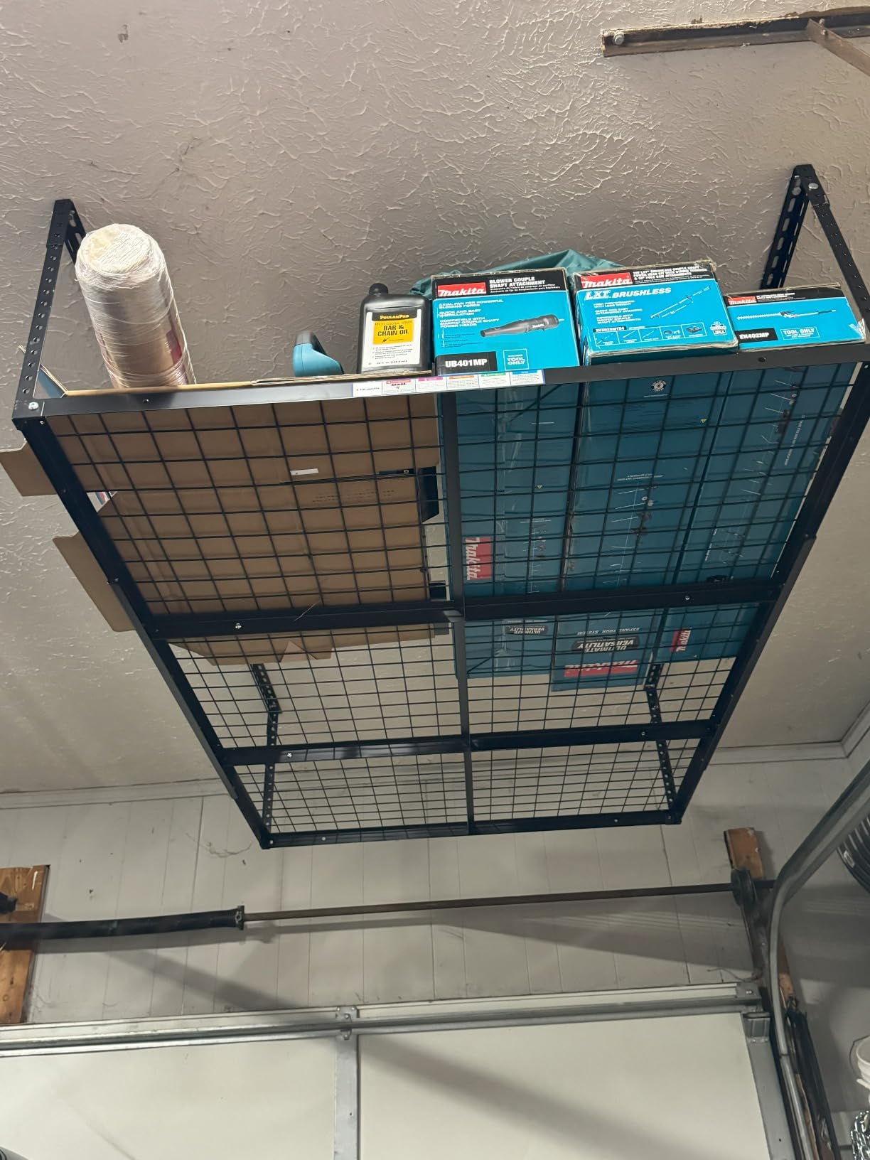 4x8ft Overhead Ceiling Garage Storage Rack, 750LBS Capacity, Black | 22
