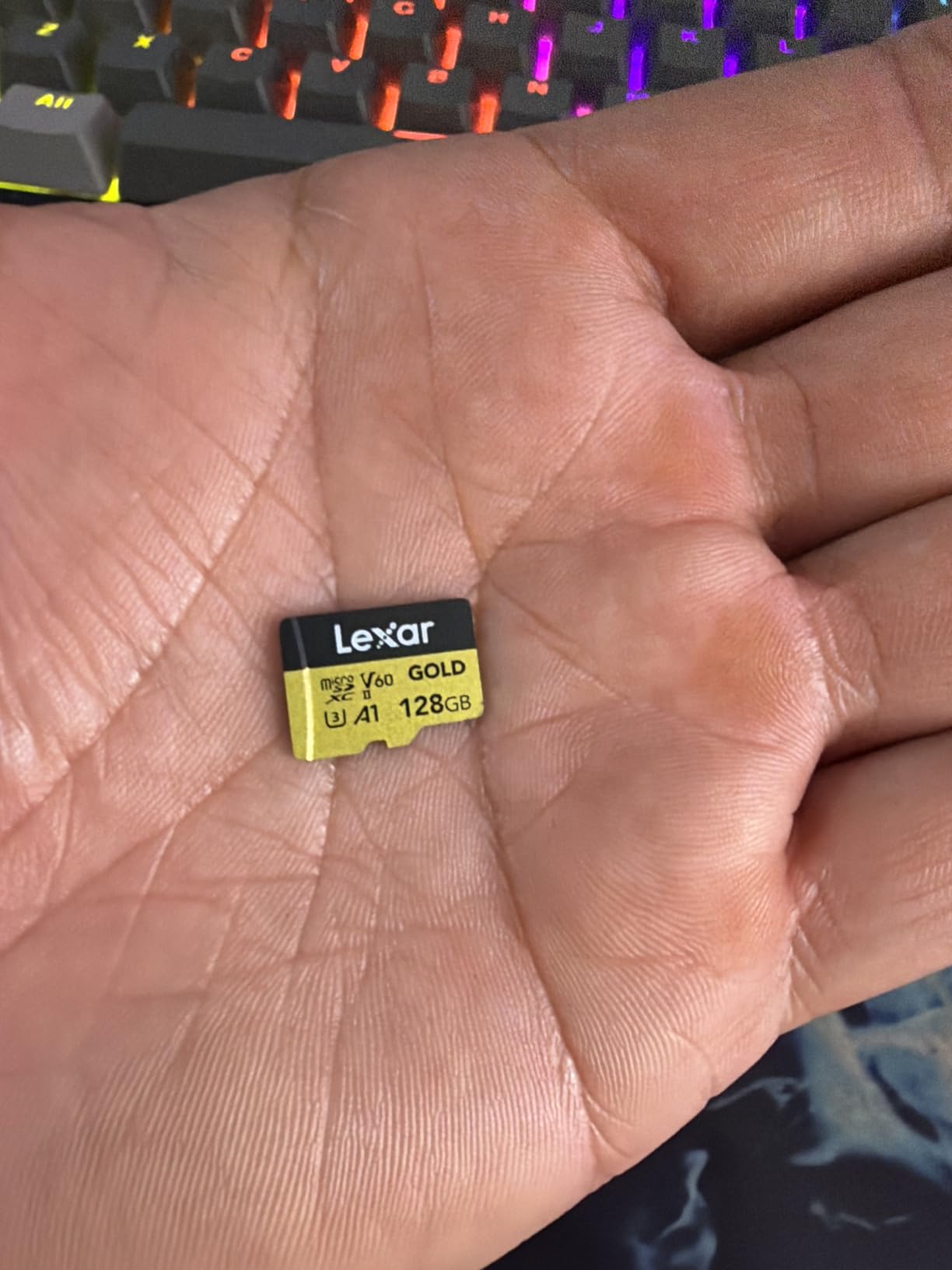 Lexar 256GB Gold Micro SD Card, 280MB/s Read, 4K, V60, UHS-II, A1, Compatible with Drones, Action Cameras, UHS-II Portable Gaming Devices, LMSGOLD256G-BNNNG customer photo 1