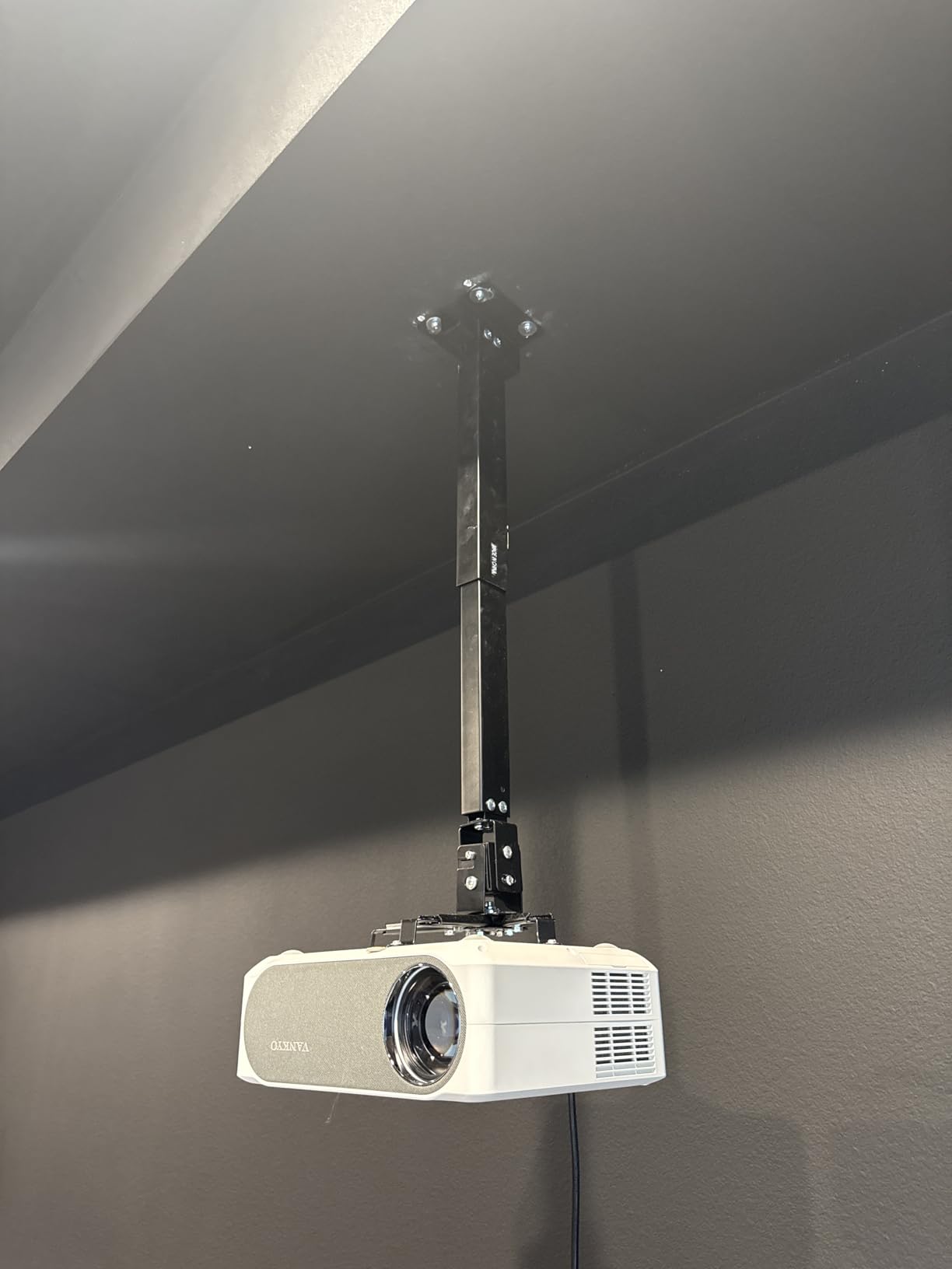 WALI Universal Projector Ceiling Wall Mount with Hidden Cable Management | Height Adjustable Projector Bracket, Wall Mount Holder for Projectors, 13.7