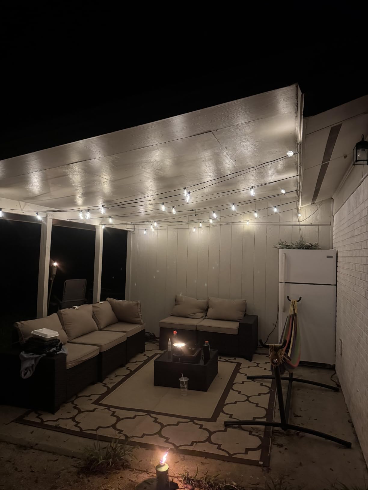 addlon 100FT Outdoor String Lights ST38 LED with Remote Waterproof Dimmable | Shatterproof Replaceable Bulbs, Connectable Hanging Strand for Porch Backyard Patio Garden Deck Outside, Timer, 3 Modes customer photo 2