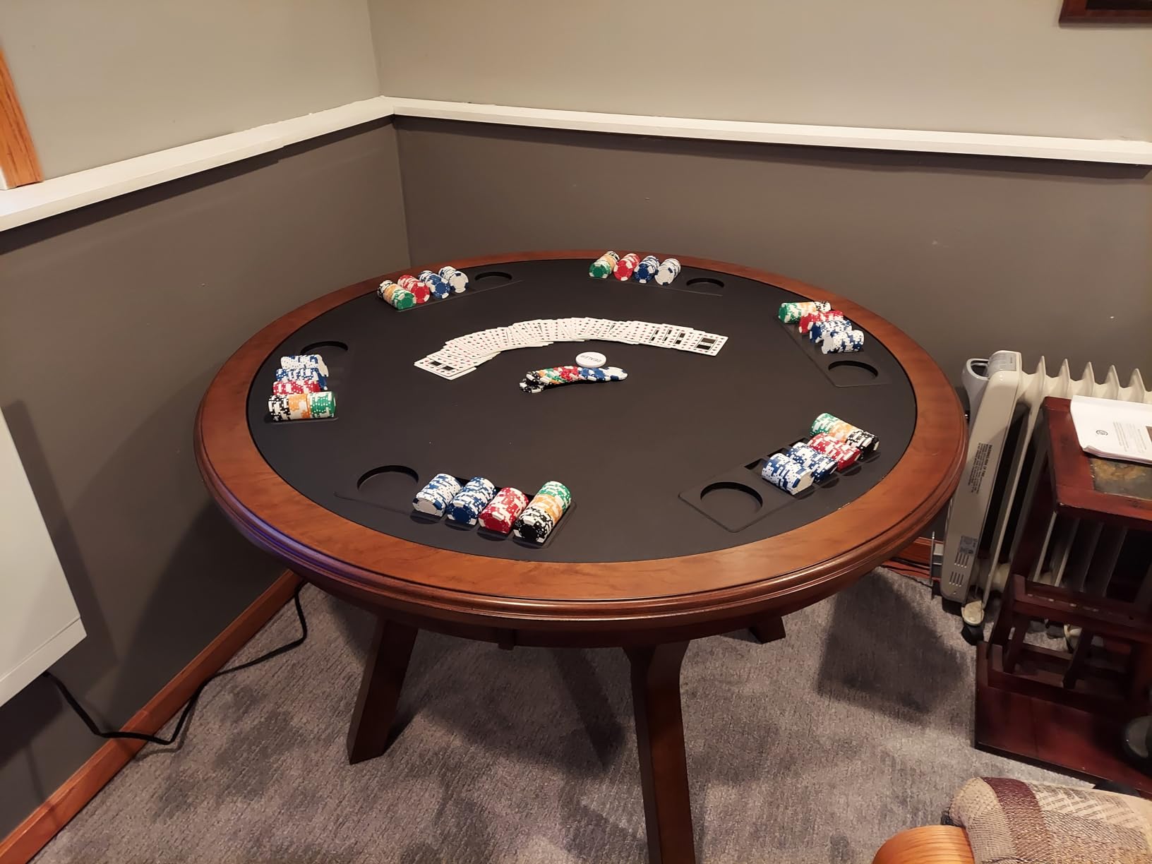 Hillsdale Furniture Cooper Convertible Wood 47 Inch Poker Game Table, Brown customer photo 1