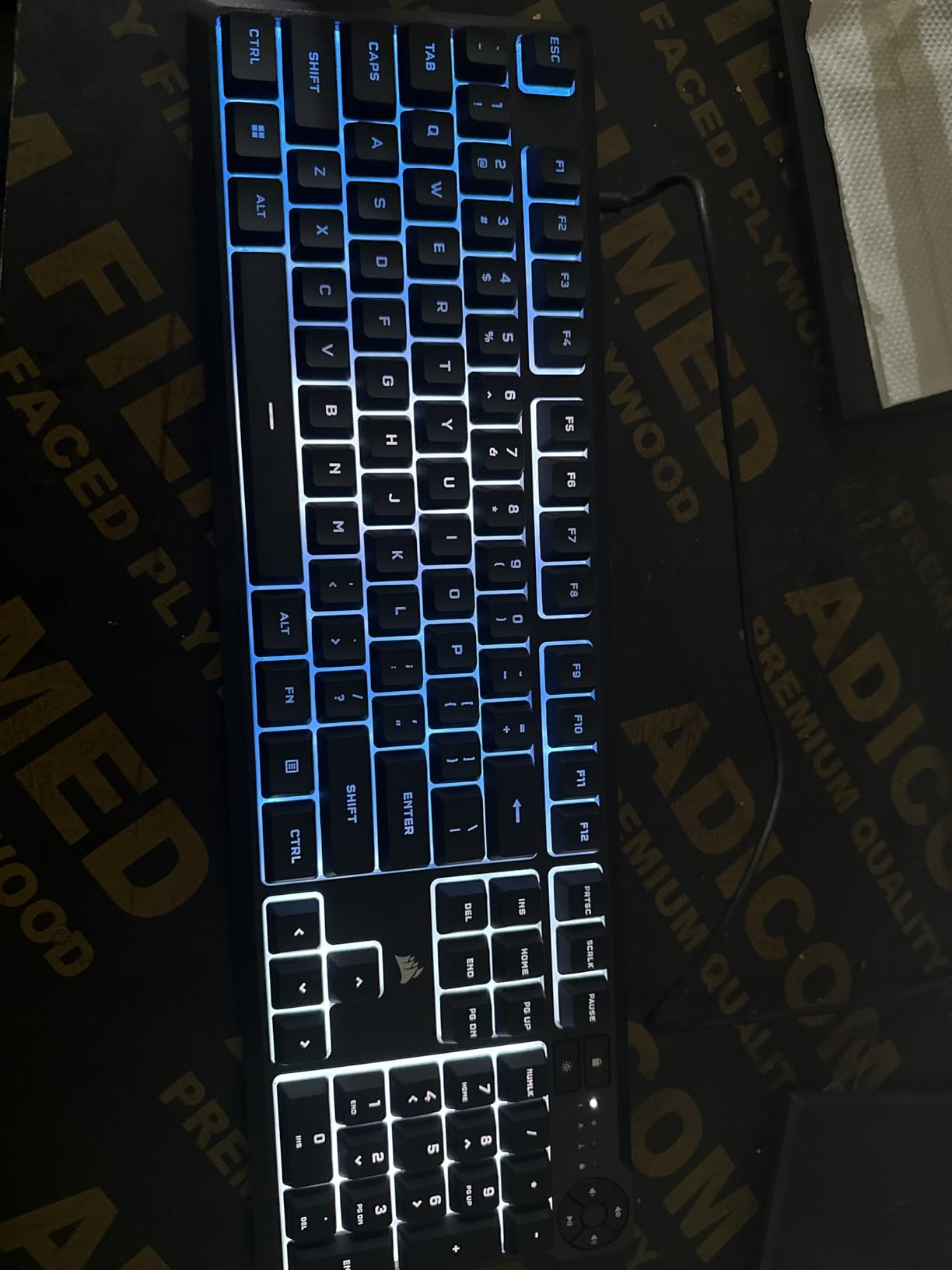 Corsair K55 CORE RGB Membrane Wired Gaming Keyboard - QWERTY US Layout - Quiet, Responsive Switches - Spill Resistance - Ten-Zone RGB - Media Keys - iCUE Compatible - PC, Mac - Black customer photo 1