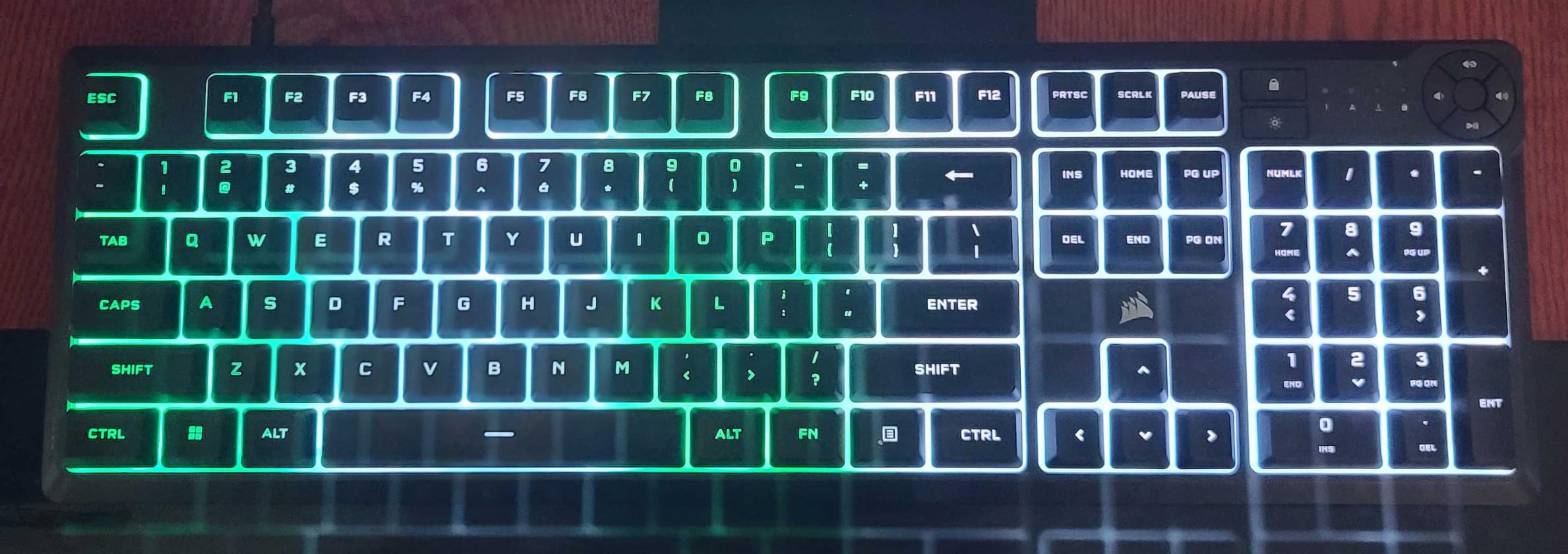 Corsair K55 CORE RGB Membrane Wired Gaming Keyboard - QWERTY US Layout - Quiet, Responsive Switches - Spill Resistance - Ten-Zone RGB - Media Keys - iCUE Compatible - PC, Mac - Black customer photo 2