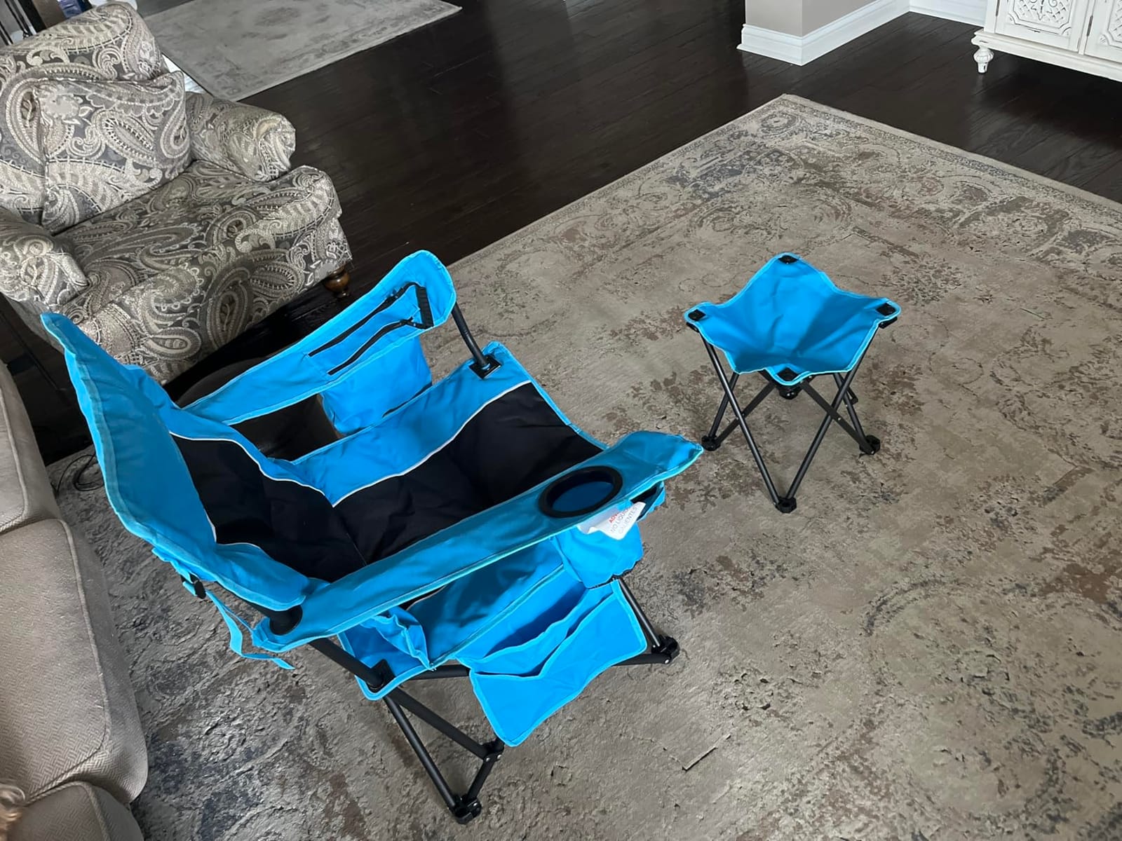 FAIR WIND 2-Pack Padded Oversized Camping Chair Heavy Duty for Adults - Adjustable Lumbar Support, Non-Drooping Armrest, Cooler Bag & Cup Holder, Up to 500 LBS customer photo 2