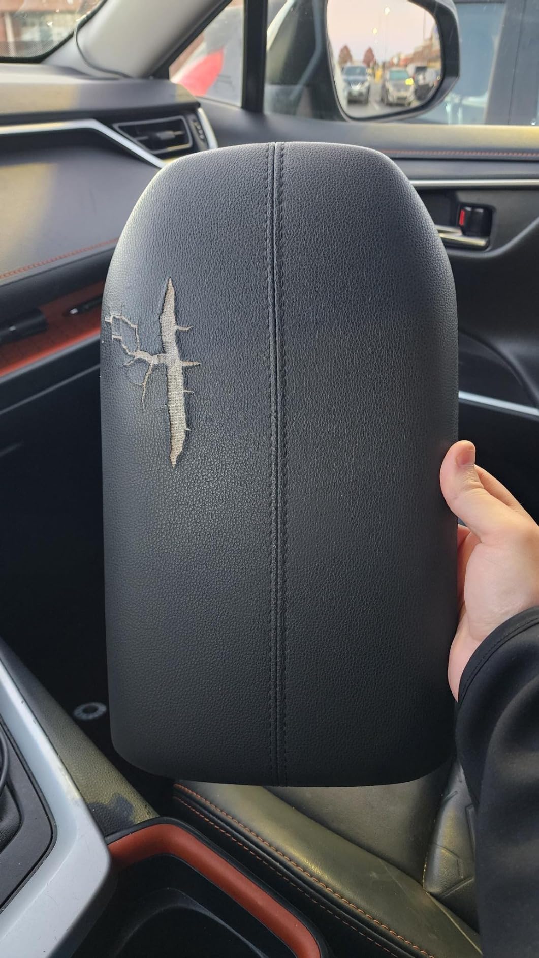 Center Console Armrest Arm Rest Storage Lid Cover For Toyota Rav4 2019-2023 | Replace For 58920-42010-C0 (black) customer photo 2