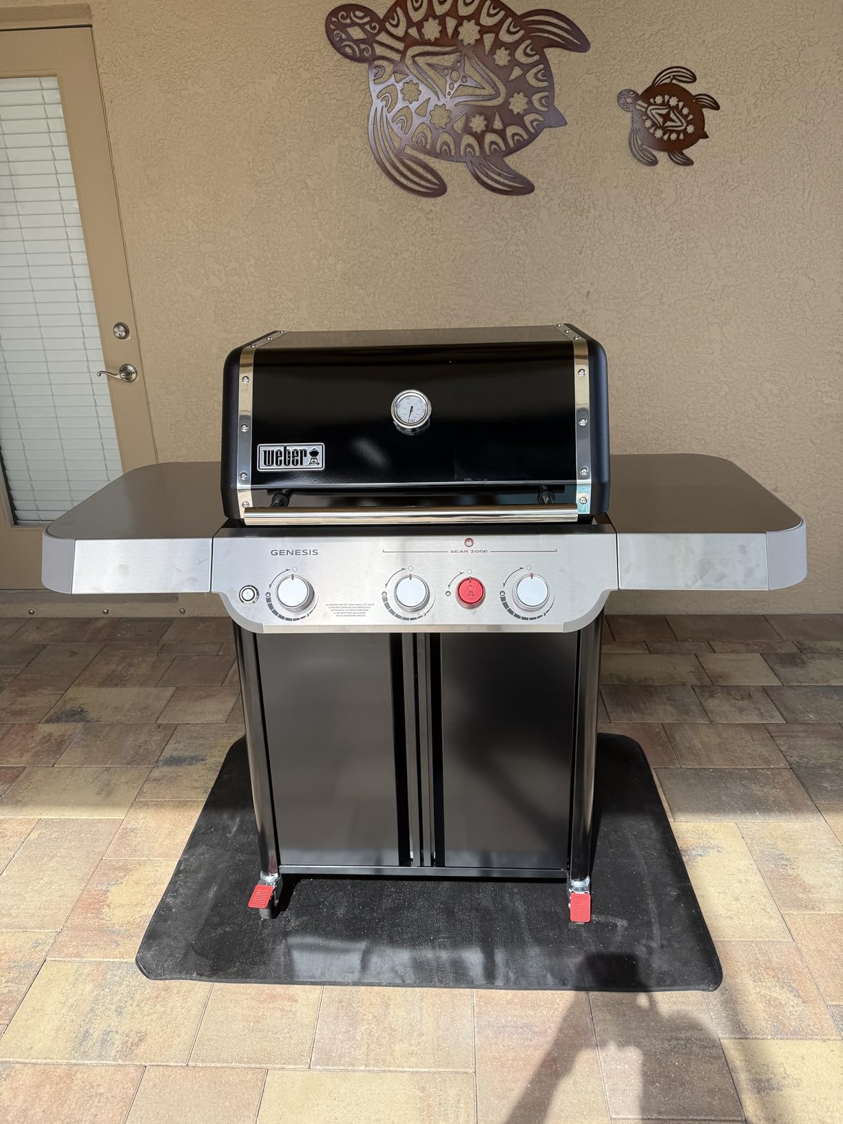 Weber Genesis E-325 Gas Grill, Outdoor Cooking, Propane Grill, Black | 3 PureBlu Burners, XL Sear Zone, Porcelain-Enameled Cast-Iron Grates, Stainless-Steel Side Tables, BBQ Grill, Weber Grill customer photo 1