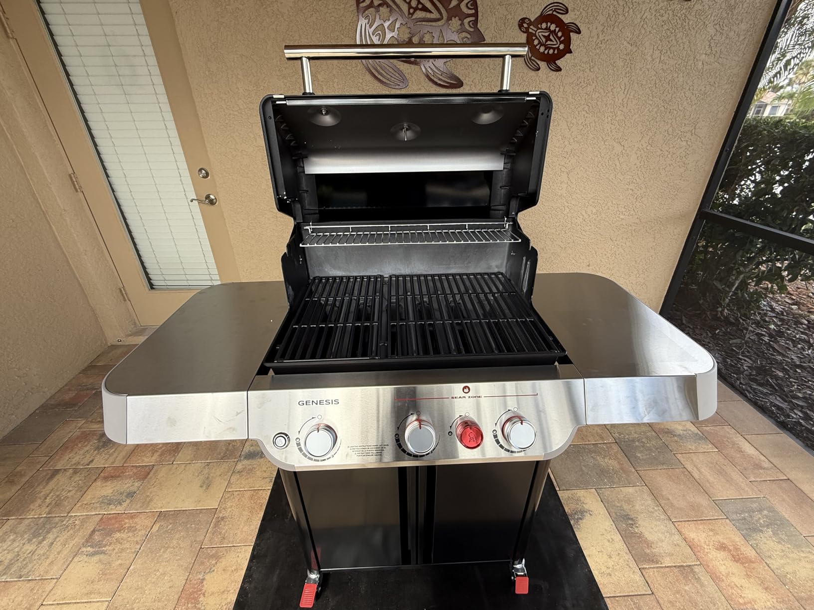 Weber Genesis E-325 Gas Grill, Outdoor Cooking, Propane Grill, Black | 3 PureBlu Burners, XL Sear Zone, Porcelain-Enameled Cast-Iron Grates, Stainless-Steel Side Tables, BBQ Grill, Weber Grill customer photo 2