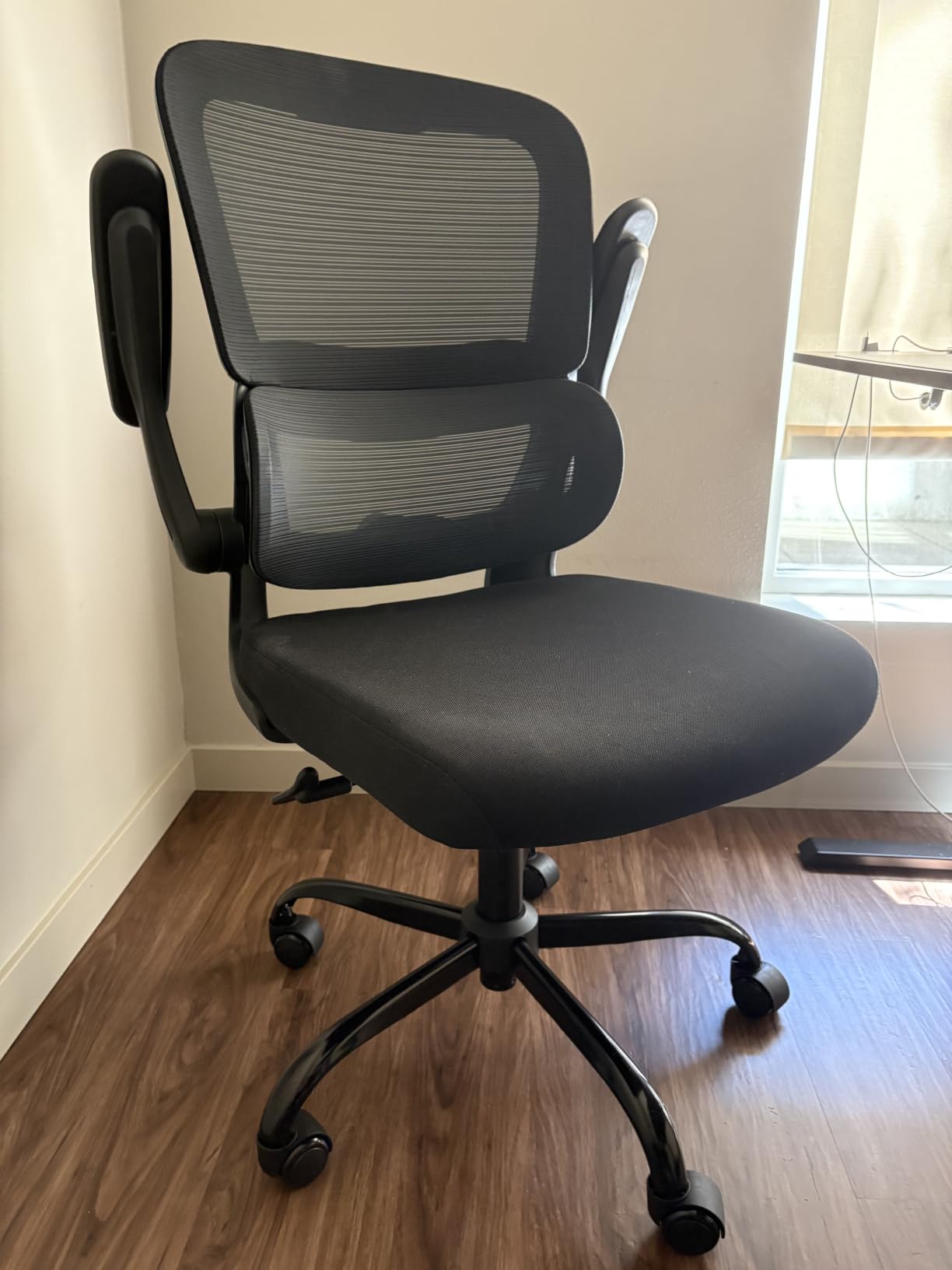 TRALT Office Chair - Ergonomic Desk Chair with Adjustable Lumbar Support, Mesh Computer Chair, Executive Chairs for Home Office Comfortable Lumbar Support (Black) customer photo 1