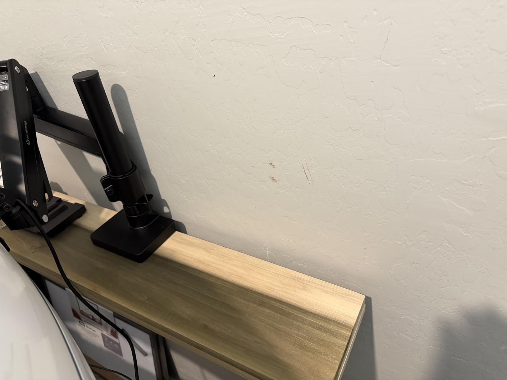 Heavy Duty Monitor Arm for Ultrawide Monitors up to 57 inch and 44 lbs, Single Desk Stand, Pneumatic Height Adjustable, Modular Extension Arms - Max VESA 100x100, Black, MA20P-S customer photo 1