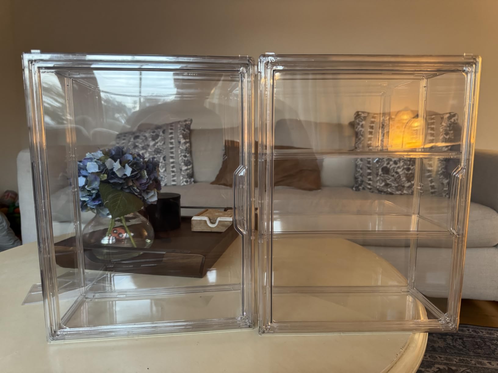 BOHOIDEE 3 Tiers Clear Display Case for Figures, Acrylic Storage Organizers Box with Magnetic Door, Wall-Mounted Dustproof Showcase for Collectibles Action Figure customer photo 2