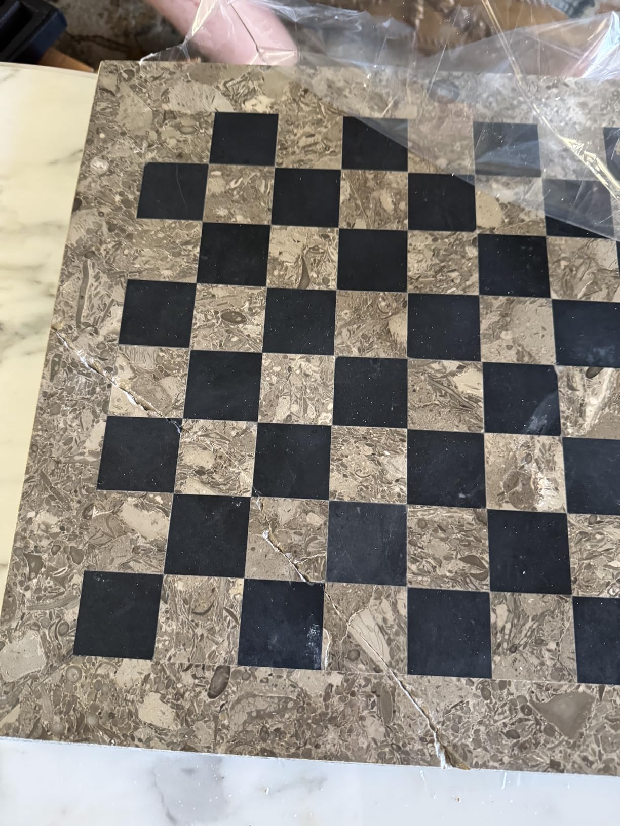 Marble Chess Set 15 Inch Oceanic and Black Handmade Board Game with Storage Box, Classic Travel Chess Set for Adults with Chess Pieces & 2 Extra Queens, Elegant Gift & Home Decor customer photo 1