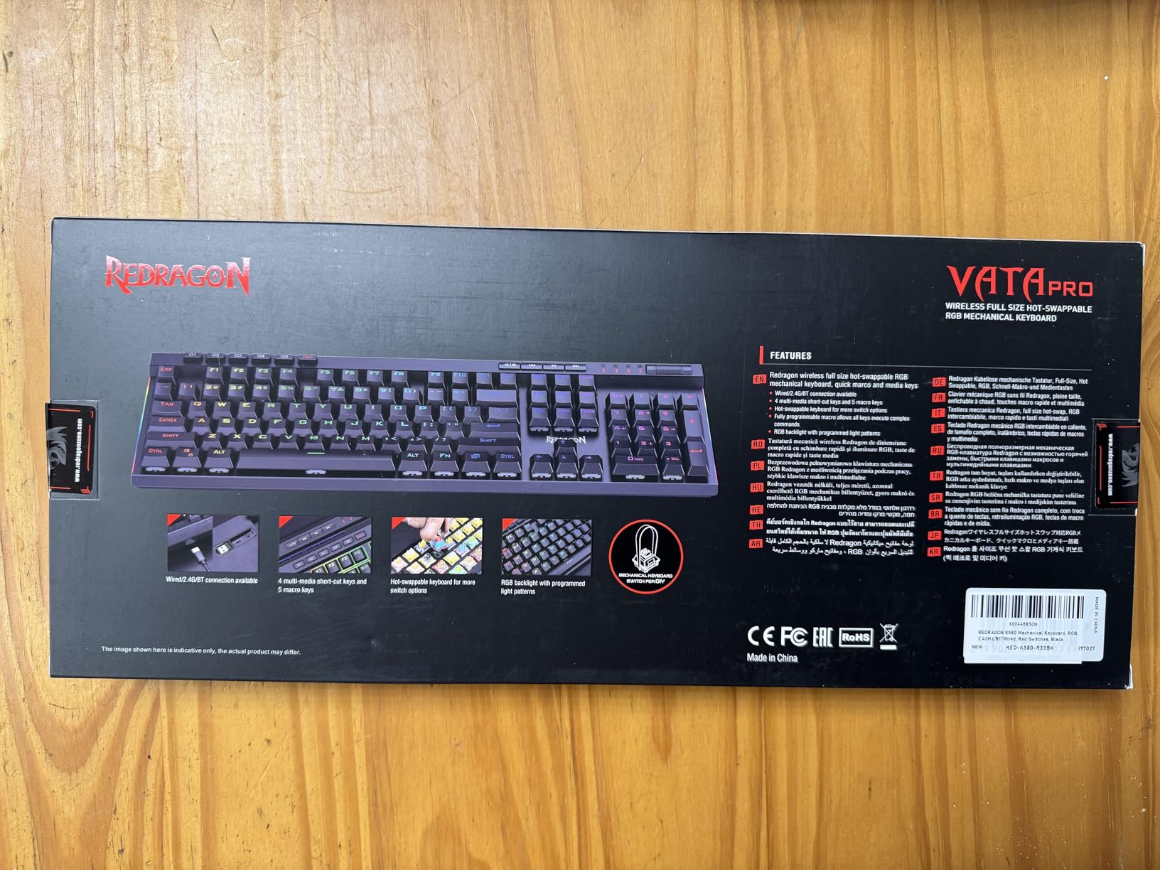K580 PRO Wireless RGB Gaming Keyboard, Macro G Keys & Media Wheel | 0 Delay Tri-Mode, 5 On-Board Combo Keys, Ready for MMO & MOBA Play, 0-Delay Tri-Mode for Multiple Devices, Swap-Ready Socket customer photo 1