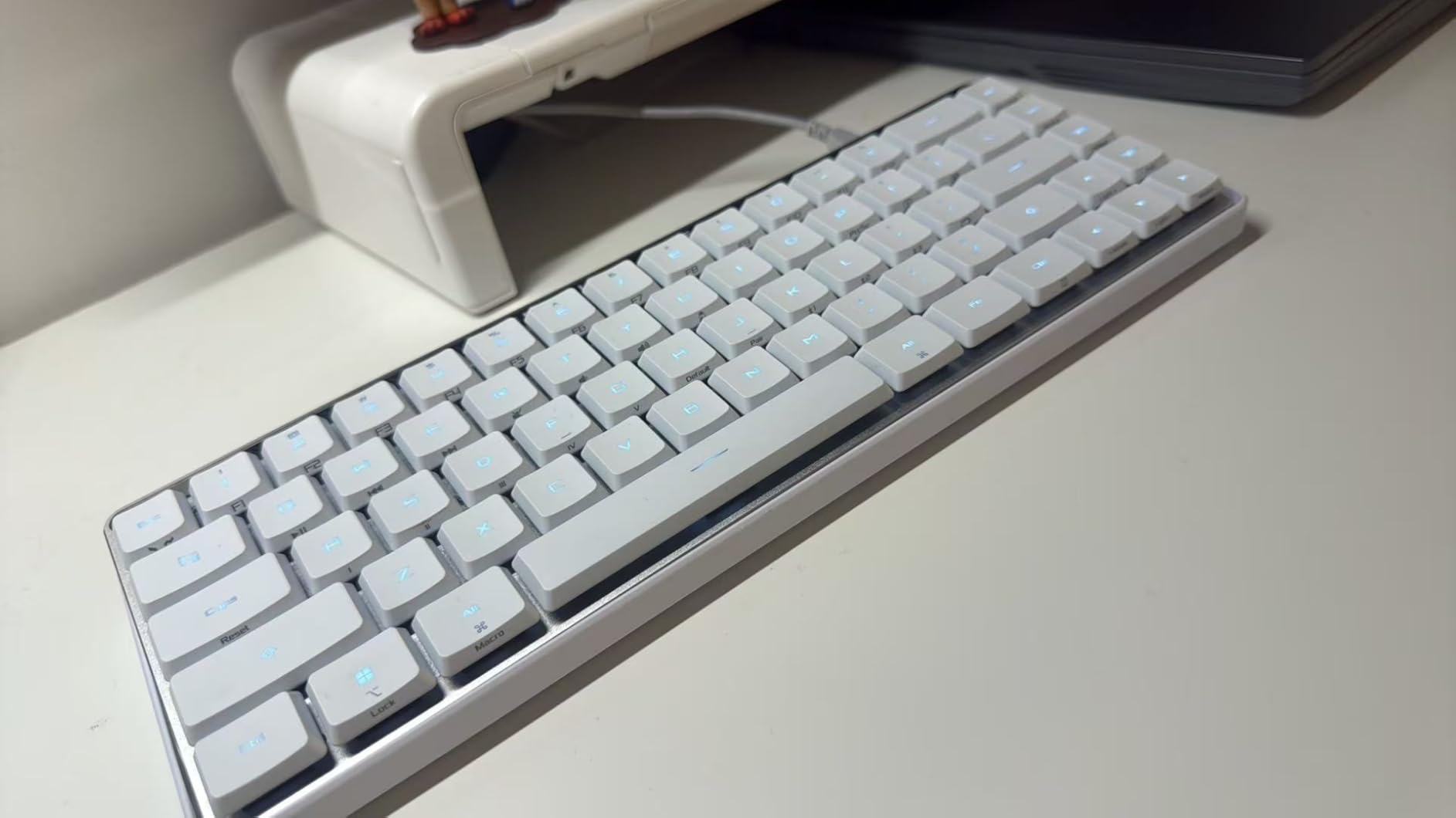 ASUS ROG Falchion RX Low Profile Wireless Gaming Keyboard - 65% Compact TKL, Tri-Mode Connectivity, ROG RX Red Optical Switches, RGB, Touch Panel, Keyboard Cover, PC/Mac Support - White customer photo 1