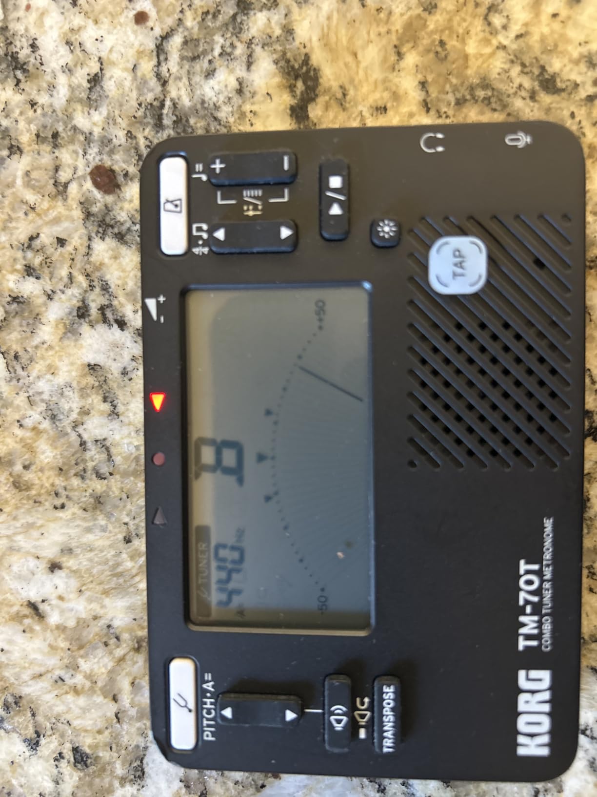 Korg TM-70T Tuner & Metronome w/Sound Out, Transpose & Chromatic - Black customer photo 1
