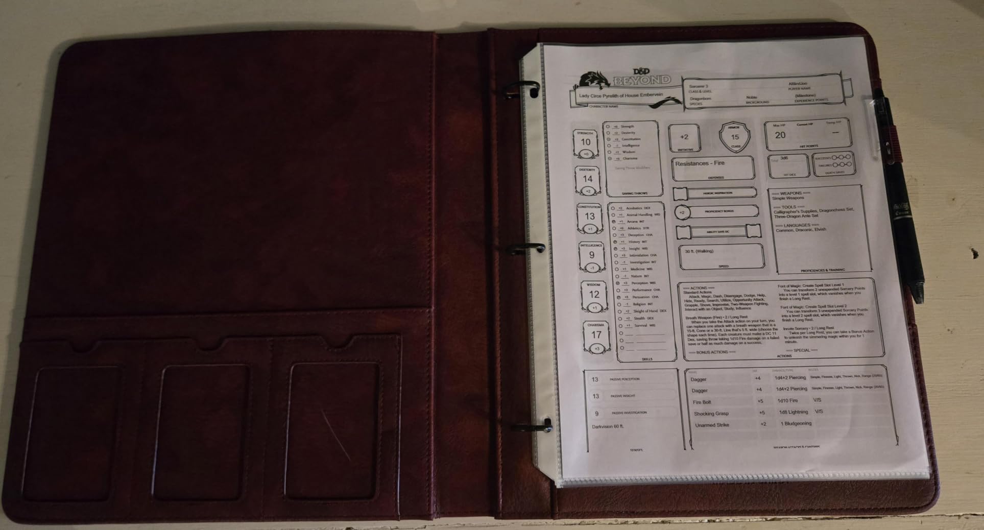 Forged Dice Co. Game-Folio PU Leather Portfolio Binder - DND Character Sheets with Spell Cards Organizer customer photo 1