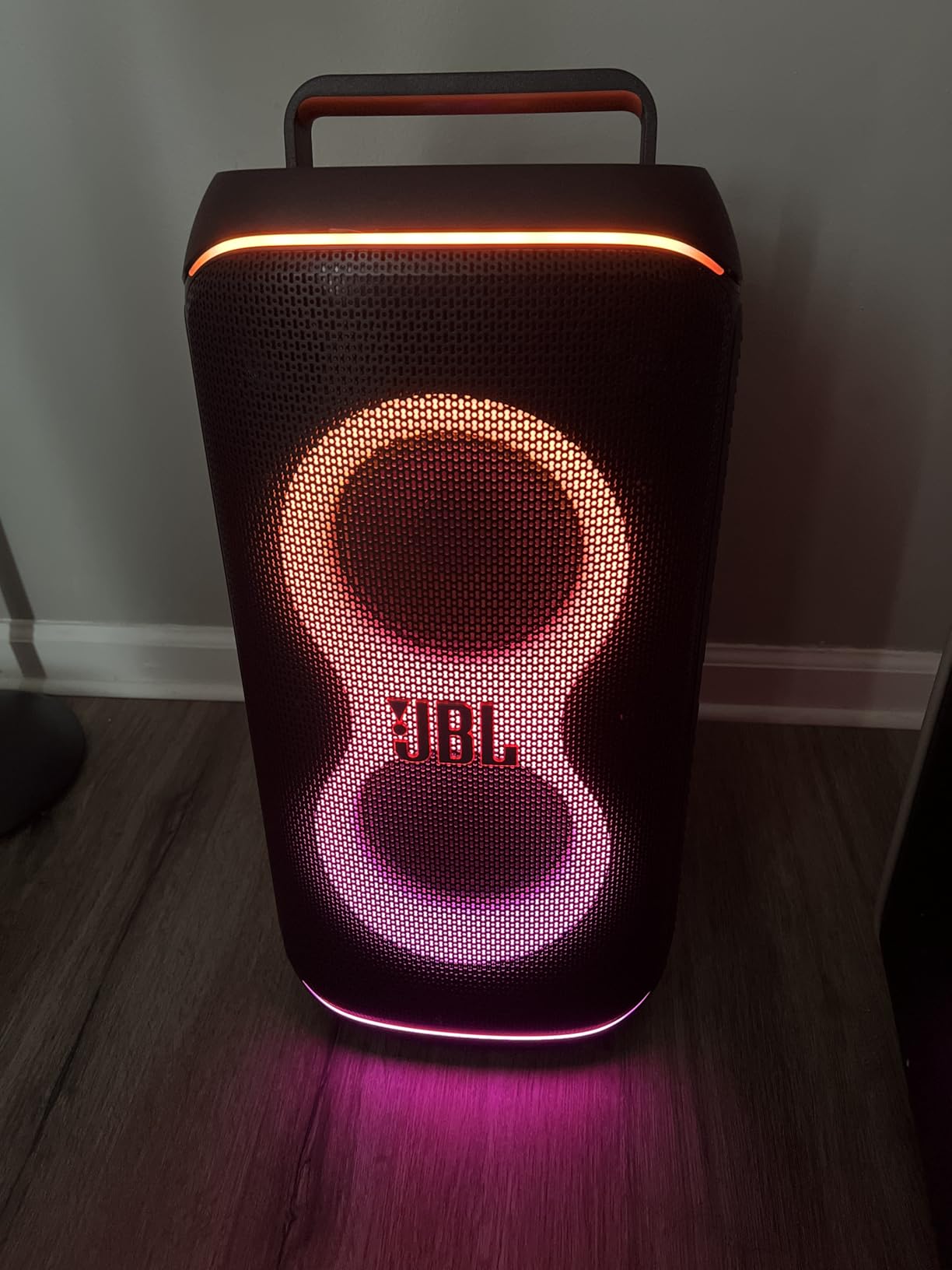 JBL PartyBox Club 120 - Portable Party Speaker with Foldable Handle, Powerful JBL Pro Sound, Futuristic lightshow, Up to 12 Hours of Play time, Splash Proof, Dual Mic & Guitar Inputs (Black) customer photo 1