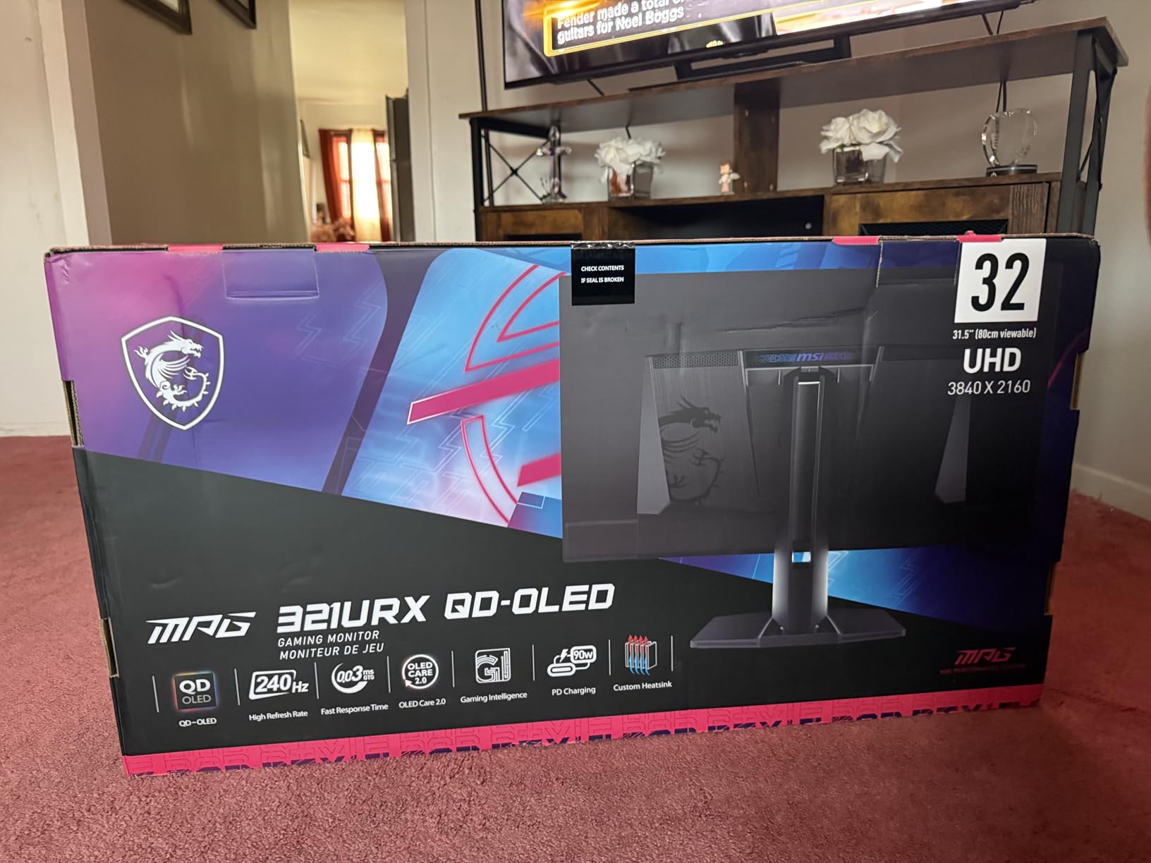 MPG 271QRX QD-OLED, 27 OLED Gaming Monitor, 2560 x 1440 (QHD), 0.03ms Response time, 360Hz, True Black HDR 400, HDMI, DP Port, USB Type C, Tilt, Height, Black customer photo 2