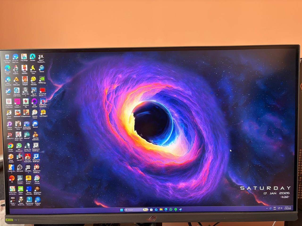 ROG XG27ACS 27 Inch 1440p 180Hz USB-C G-SYNC HDR Gaming Monitor | DisplayHDR 400, sRGB 133%, 1ms (GTG), Fast IPS, ELMB Sync, AI Gaming, Free Sync, for PS5 and Xbox customer photo 1