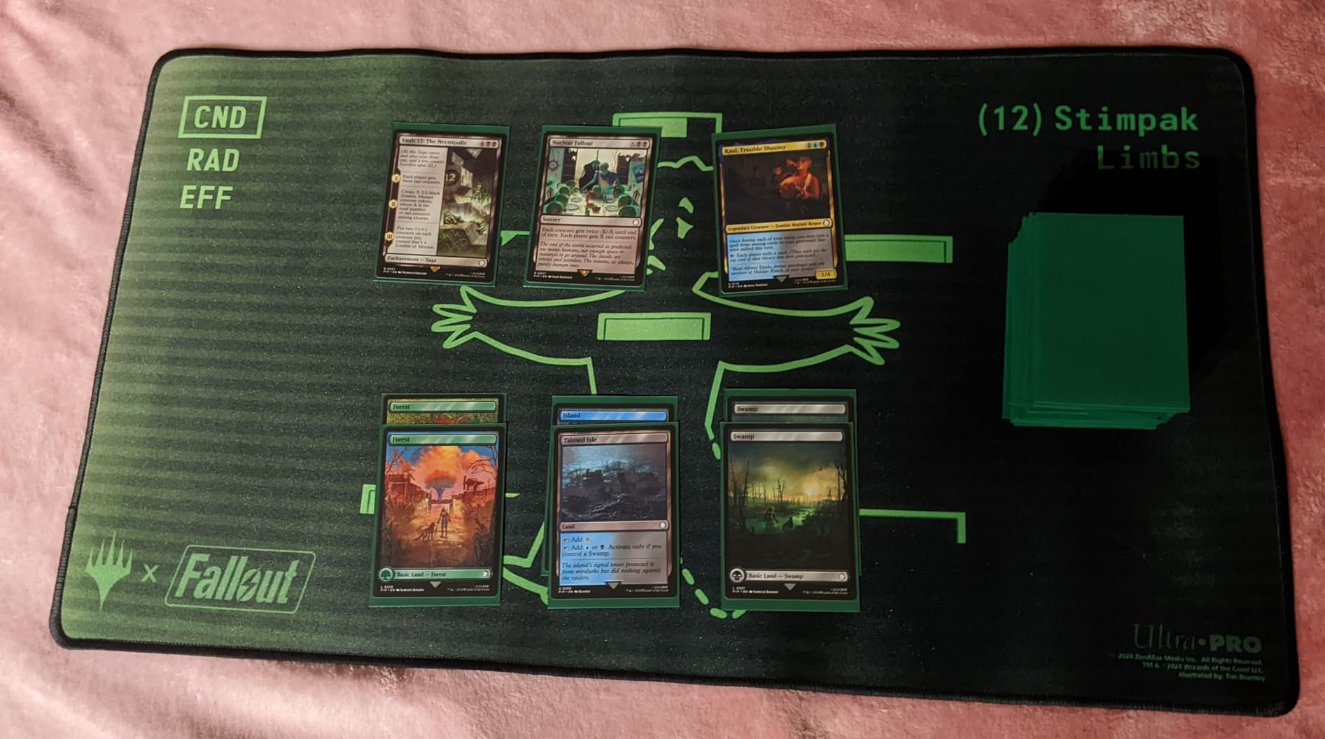Ultra PRO - Fallout Black Stitched Playmat - Inventory Management - for Magic: The Gathering, Limited Edition Collectible Trading Tabletop Gaming Essentials Accessory Supplies customer photo 1