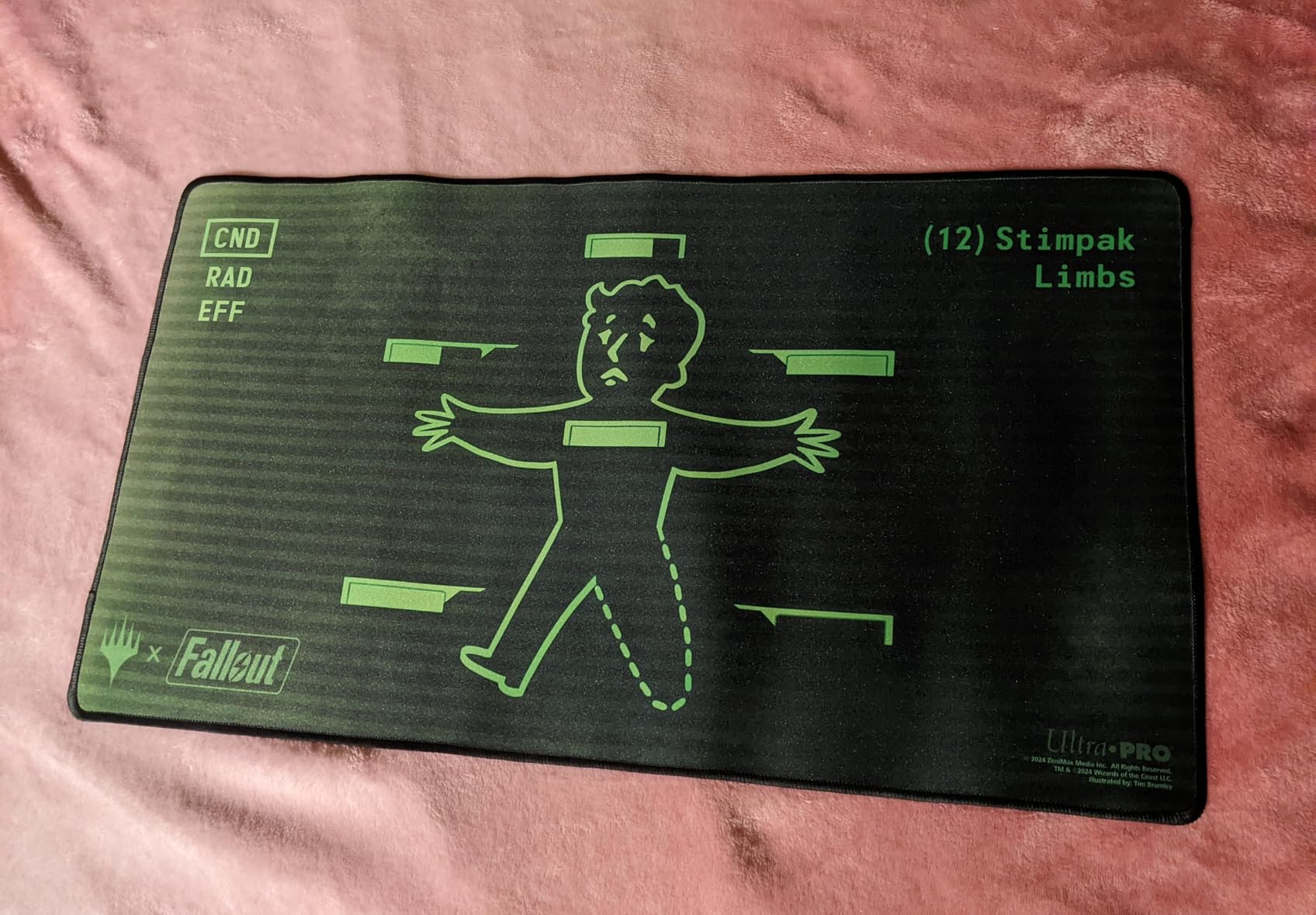 Ultra PRO - Fallout Black Stitched Playmat - Inventory Management - for Magic: The Gathering, Limited Edition Collectible Trading Tabletop Gaming Essentials Accessory Supplies customer photo 2