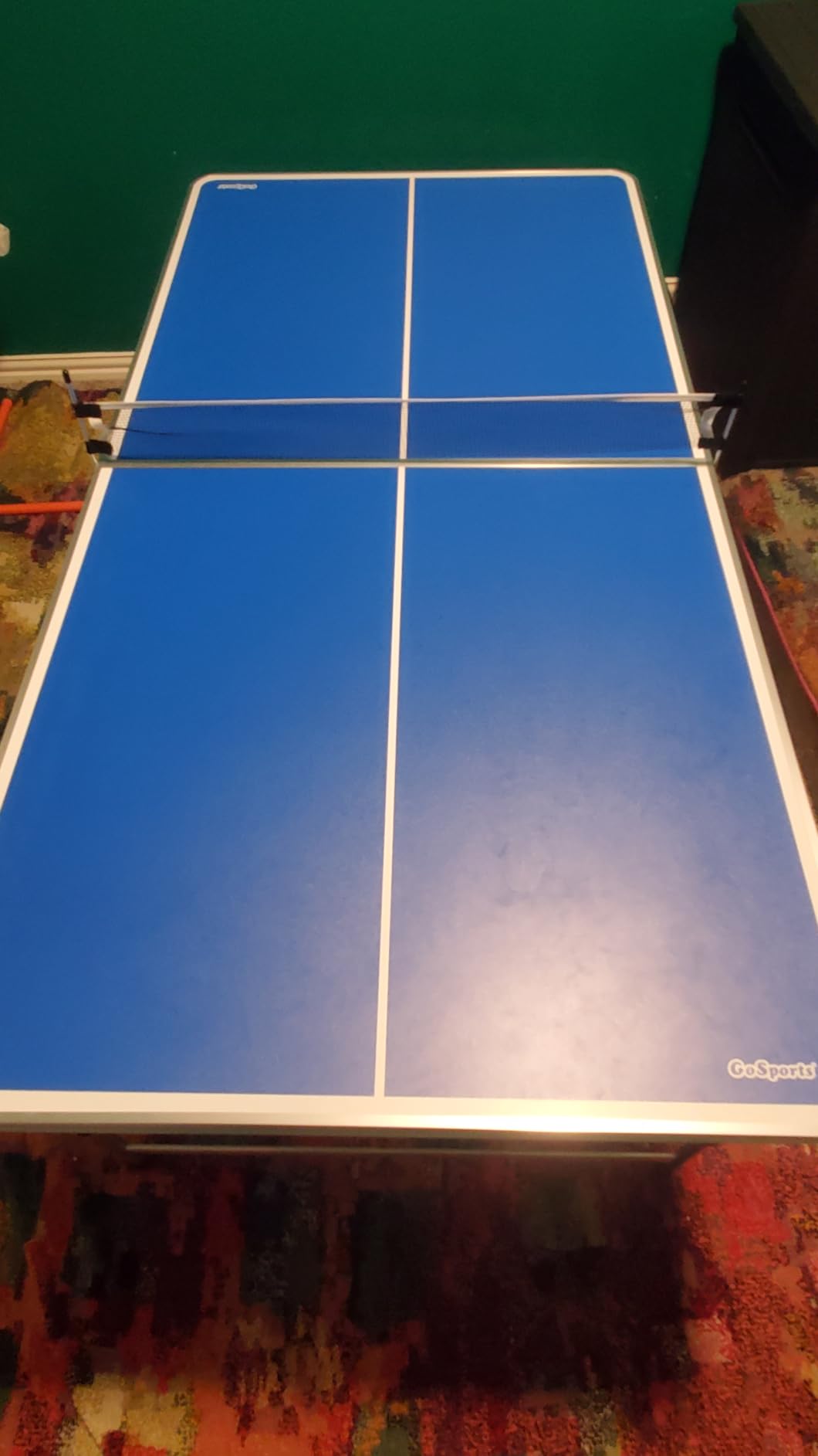 GoSports 6 x 3 ft Mid-Size Table Tennis Table Set with Adjustable Height - Green or Blue customer photo 1