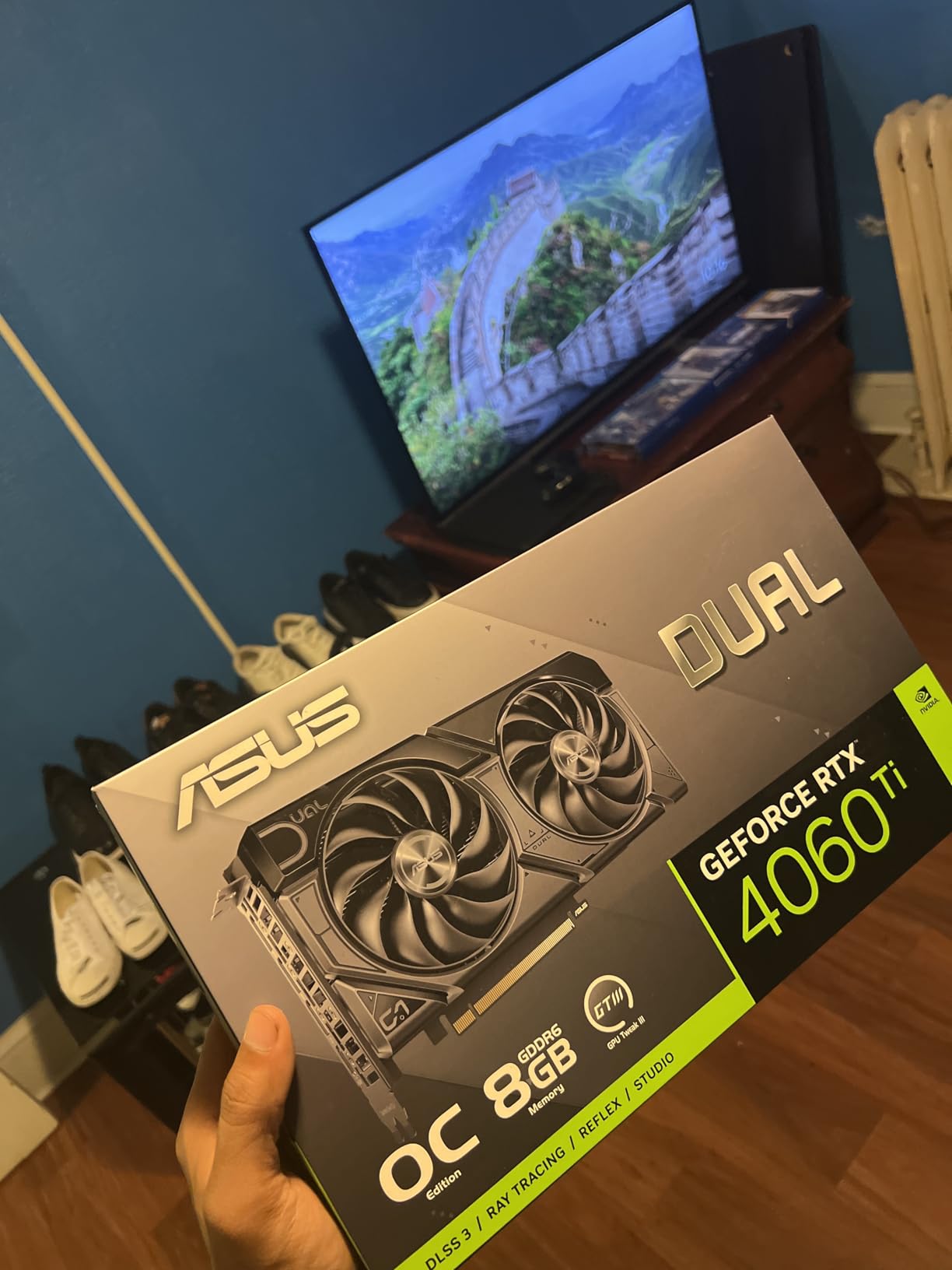 ASUS Dual GeForce RTX 4060 Ti EVO OC Edition 8GB GDDR6 (PCIe 4.0, DLSS 3, HDMI 2.1a, DisplayPort 1.4a, Axial-tech Fan Design) customer photo 1