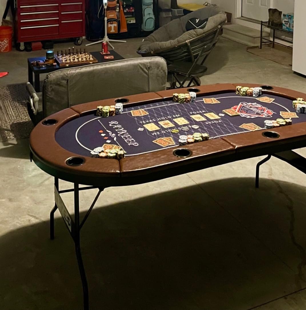 RAYKEEP 10 Player Poker Table Foldable, 84