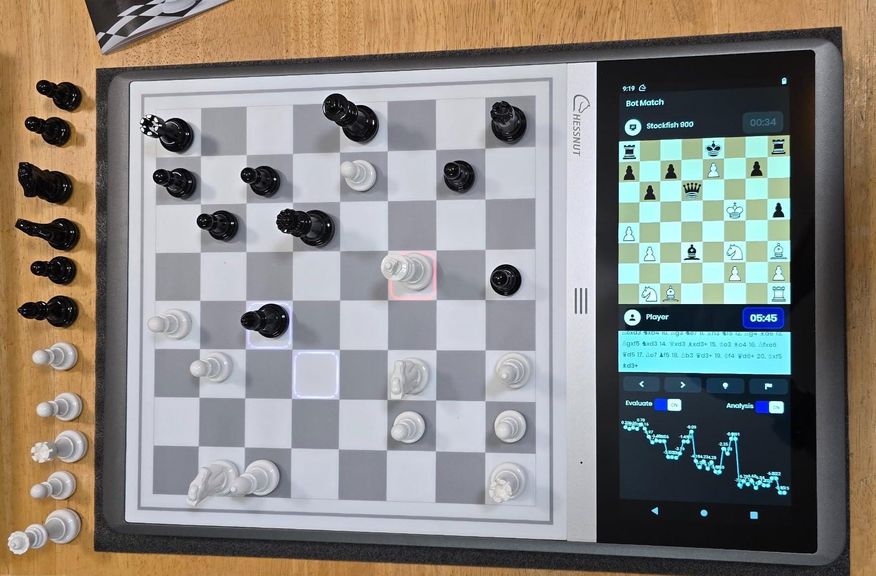 Chessnut Evo AI Chess Computer - Built-in Maia Engine, Customizable Chess Bot, Full Piece Recognition, LED Lights - Play Online on Major Chess Platforms - Smart Electronic Chessboard customer photo 1
