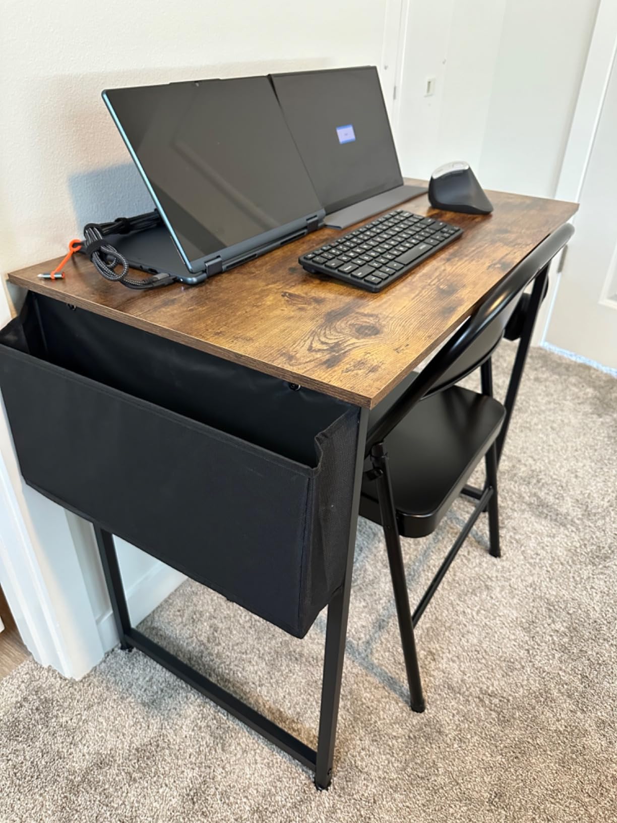 DLisiting 32 Inch Small Desk with Drawers, Black | For Bedroom, Kids Desk, 2 Fabric Drawers, For Small Space, Study Writing Table PC Desks customer photo 1